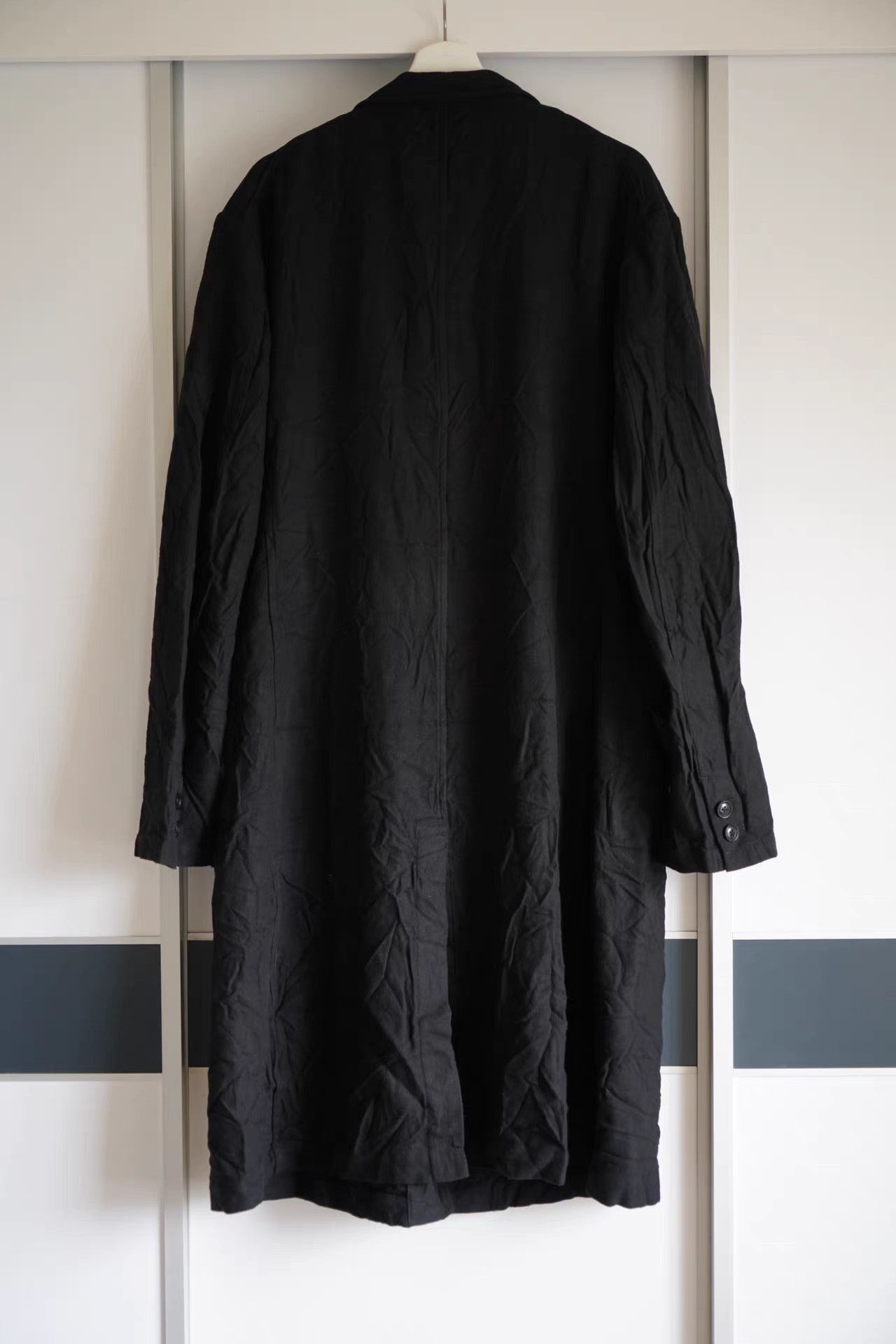 Yohji Yamamoto Black Long Button-Front Coat Size L Size US L / EU 52-54 / 3 - 2 Thumbnail