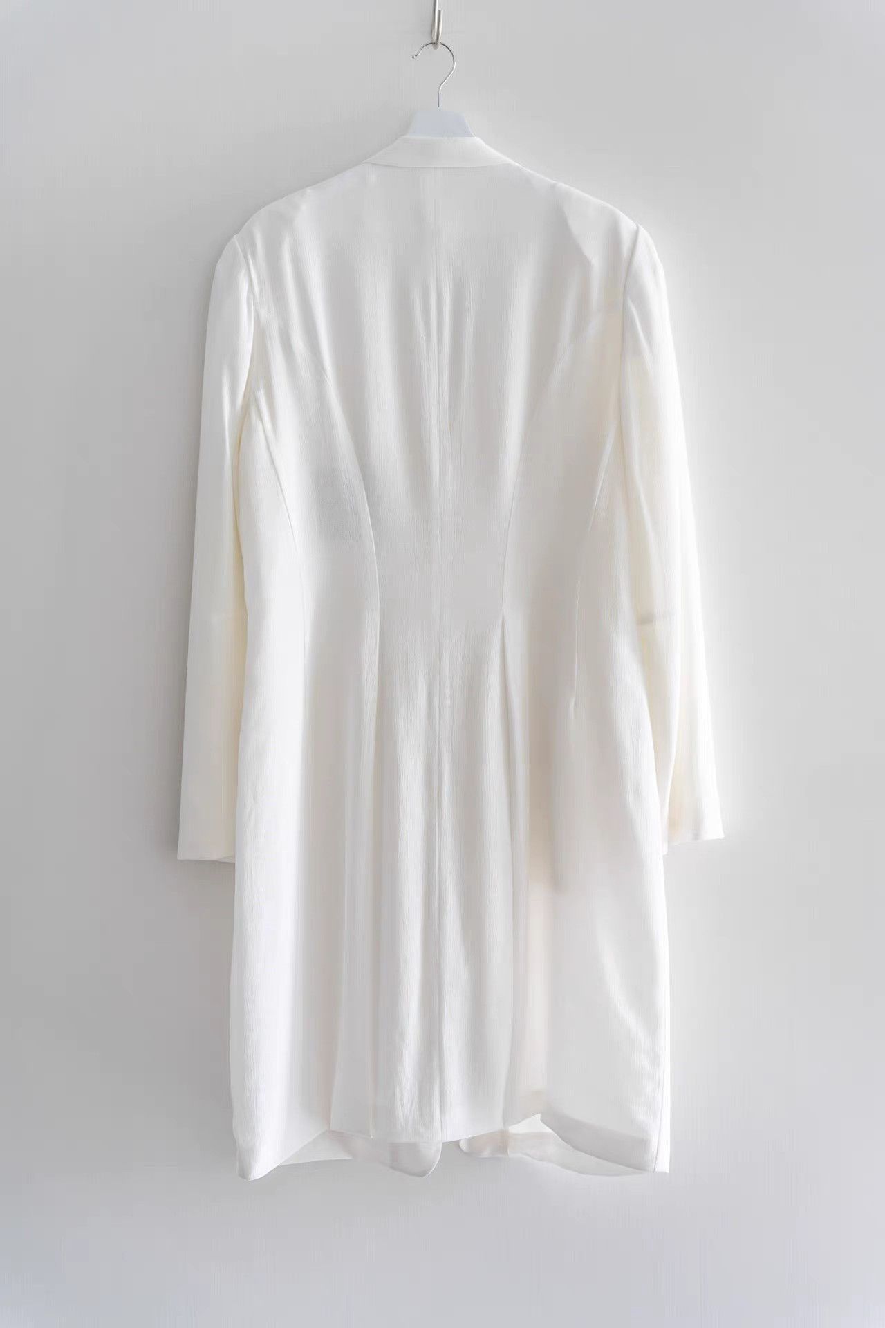 Yohji Yamamoto White Long-Sleeve Button-Front Light Jacket Size US M / EU 48-50 / 2 - 2 Thumbnail