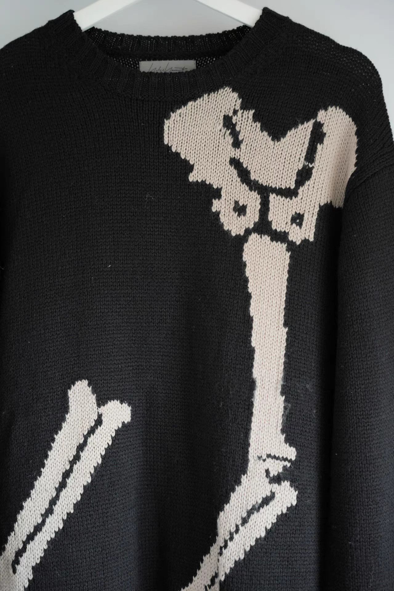Yohji Yamamoto Black Bone Print Long Sleeve Sweater Size US L / EU 52-54 / 3 - 4 Thumbnail
