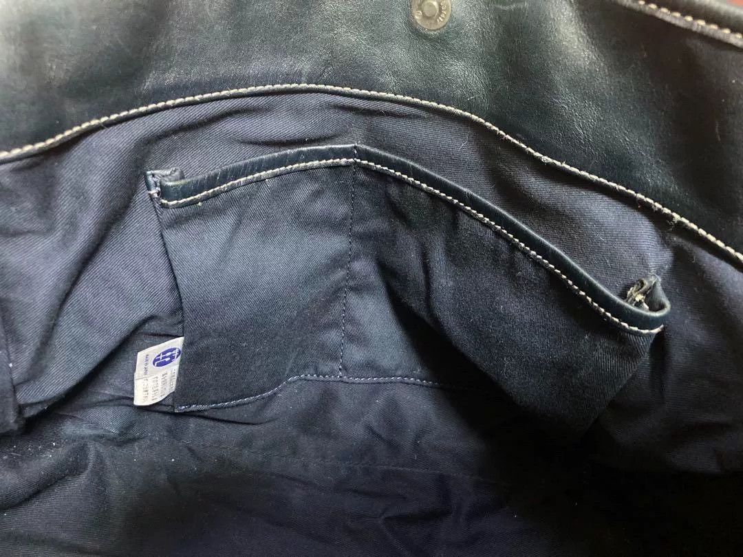 Porter Porter Green Blue Leather Handbag Size ONE SIZE - 9 Thumbnail