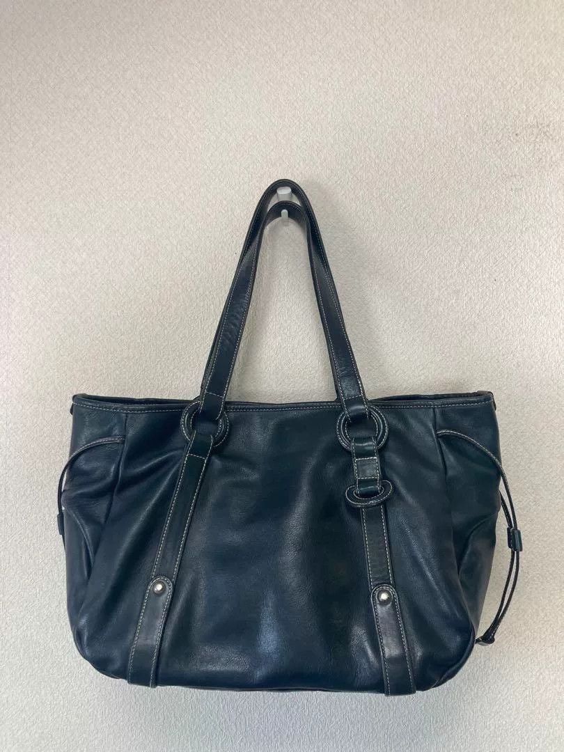 Porter Porter Green Blue Leather Handbag Size ONE SIZE - 2 Thumbnail