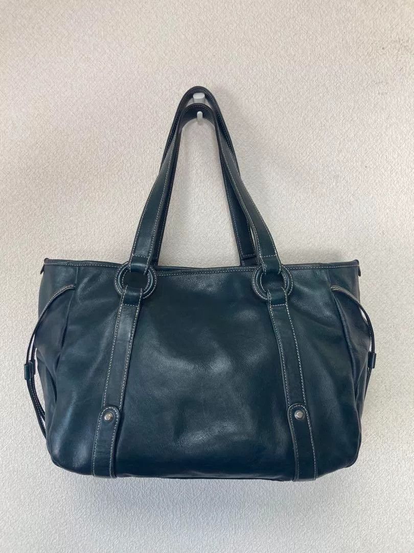 Porter Porter Green Blue Leather Handbag Size ONE SIZE - 3 Thumbnail