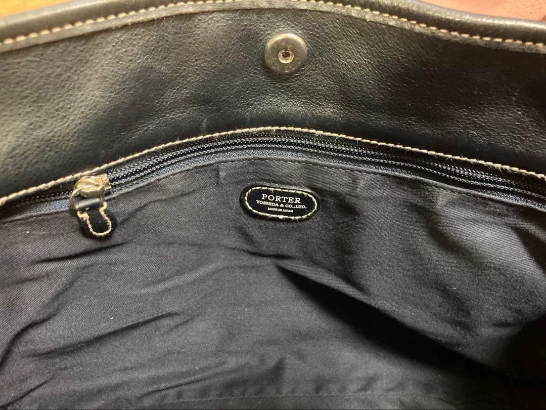 Porter Porter Green Blue Leather Handbag Size ONE SIZE - 8 Thumbnail