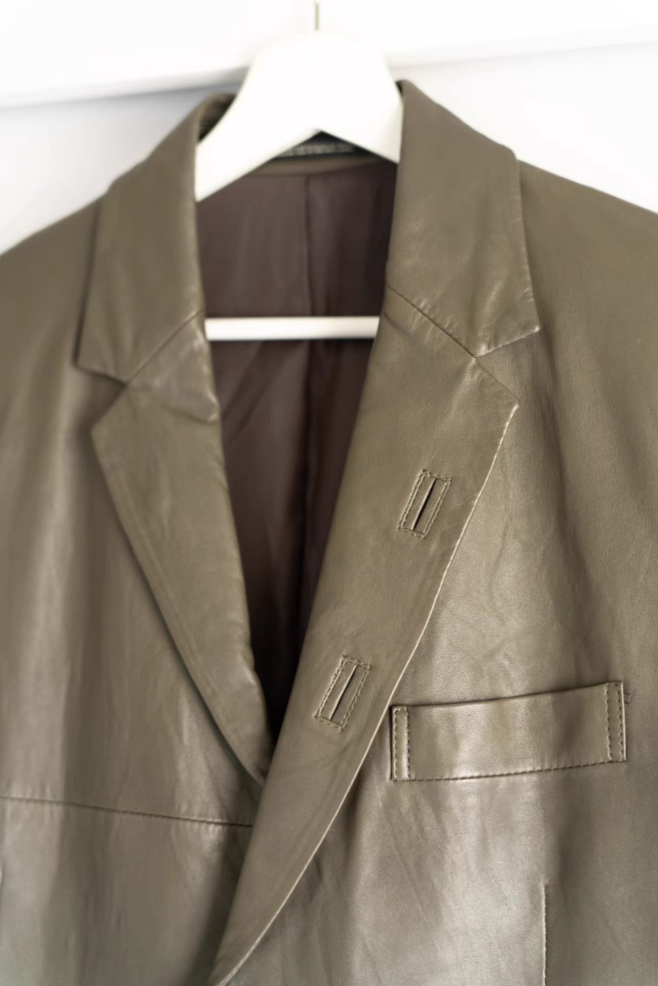 Yohji Yamamoto Beige Leather Jacket - Size M Size US M / EU 48-50 / 2 - 3 Thumbnail
