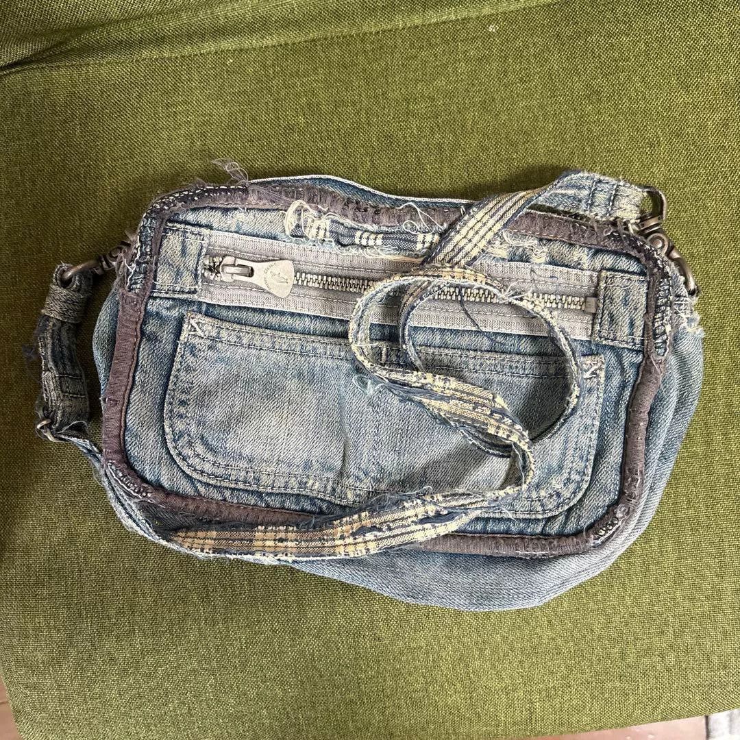 Porter Classic Porter Classic Distressed Denim Crossbody Bag Size ONE SIZE - 4 Thumbnail