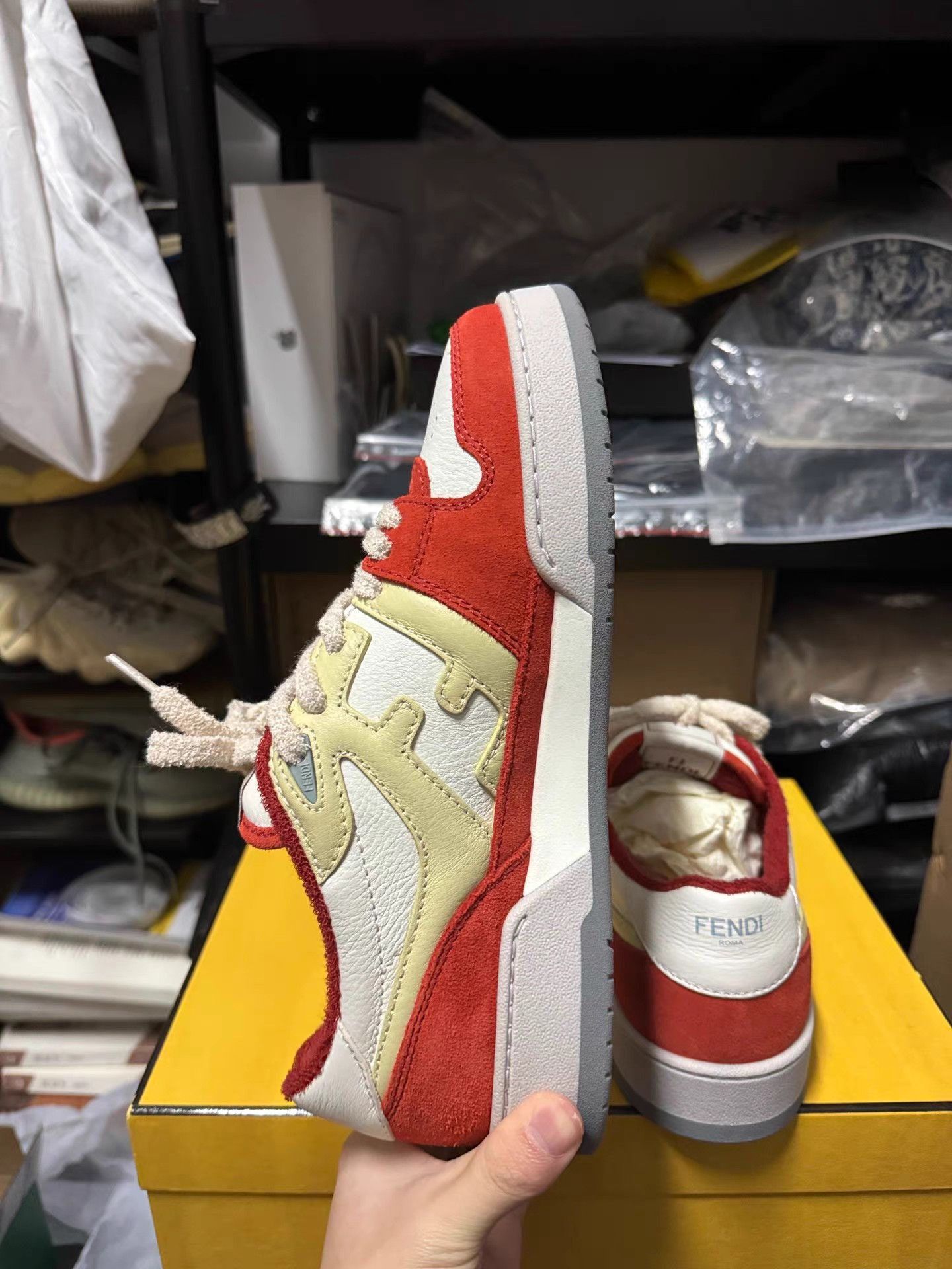 Fendi Red Low-Top Sneakers Size 7 Size US 7 / EU 40 - 5 Thumbnail