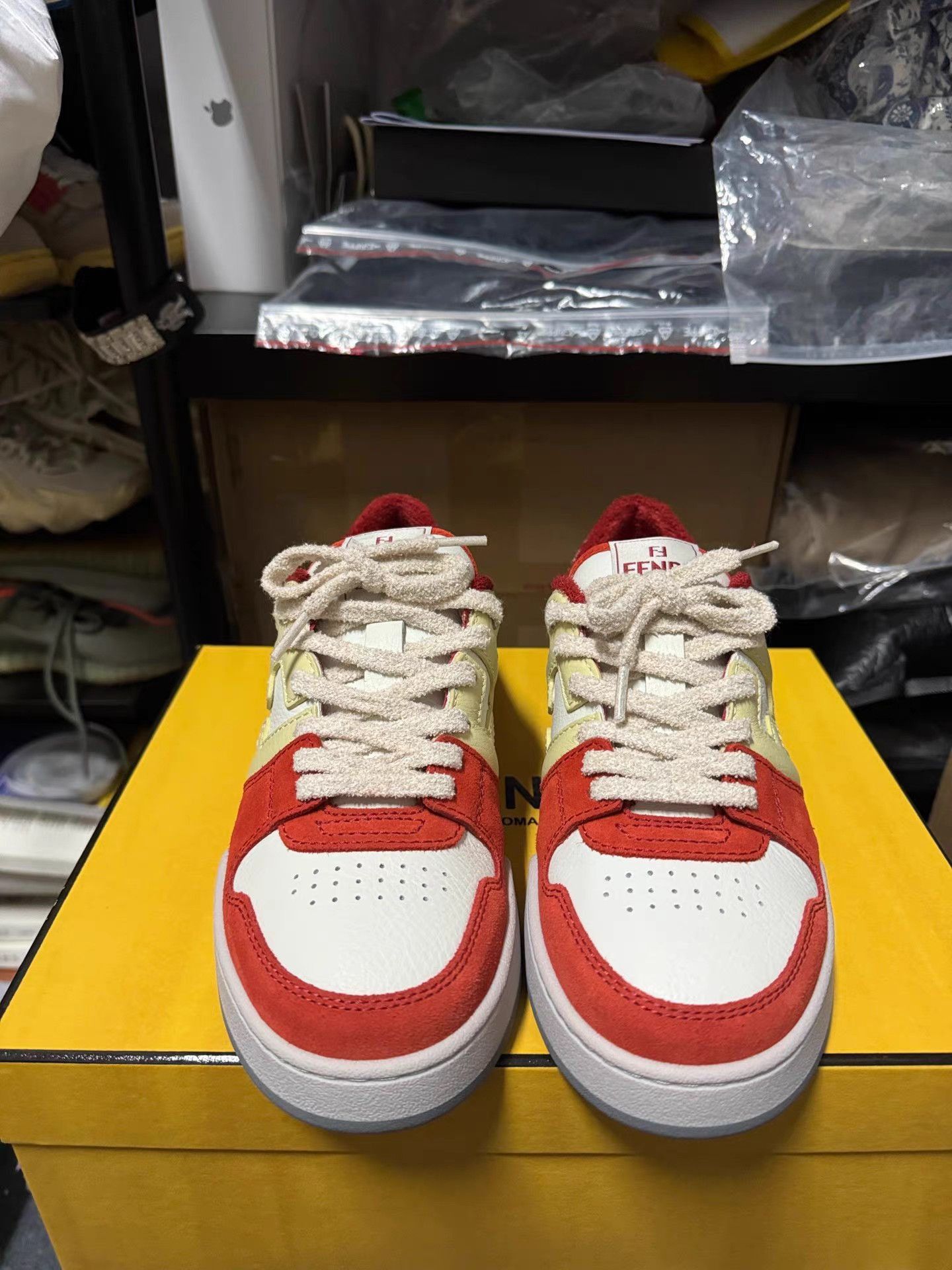 Fendi Red Low-Top Sneakers Size 7 Size US 7 / EU 40 - 2 Thumbnail