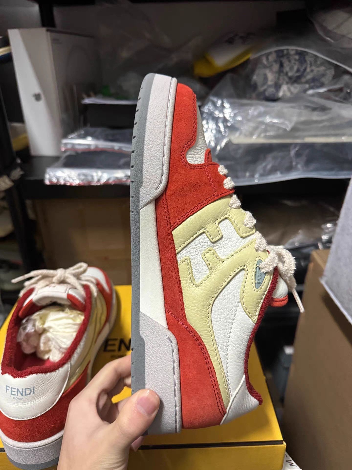 Fendi Red Low-Top Sneakers Size 7 Size US 7 / EU 40 - 6 Thumbnail