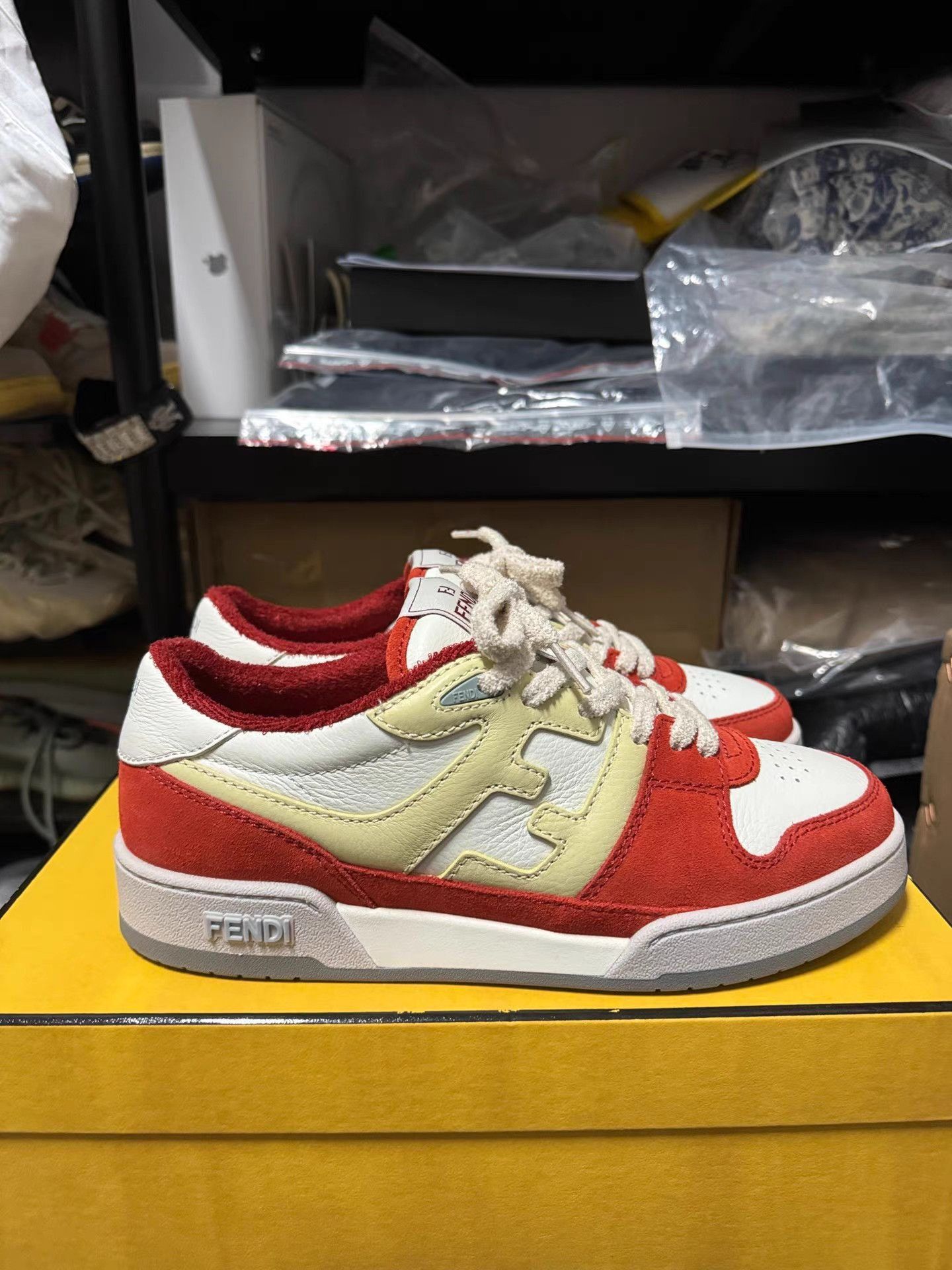 Fendi Red Low-Top Sneakers Size 7 Size US 7 / EU 40 - 3 Thumbnail