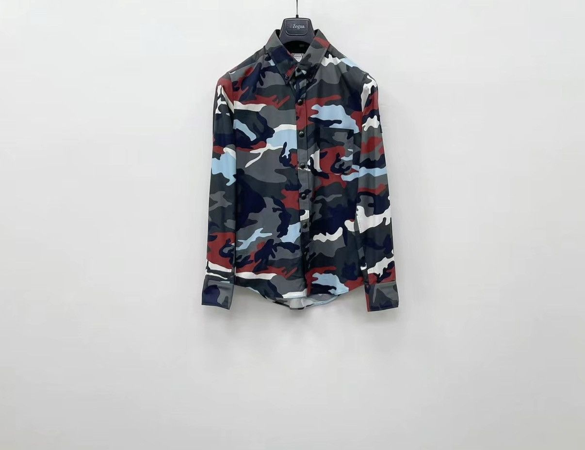 Moncler Multi Camouflage Long Sleeve Button-Up Shirt Size US XS / EU 42 / 0 - 2 Thumbnail