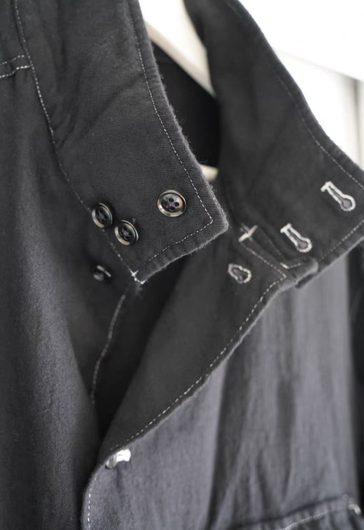 Yohji Yamamoto Black Long Button-Up Coat with Pockets - XL Size US XL / EU 56 / 4 - 4 Thumbnail