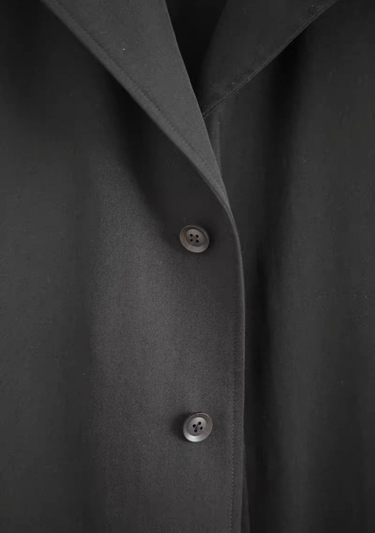 Yohji Yamamoto Black Collared Button-Front Jacket Size US L / EU 52-54 / 3 - 5 Thumbnail