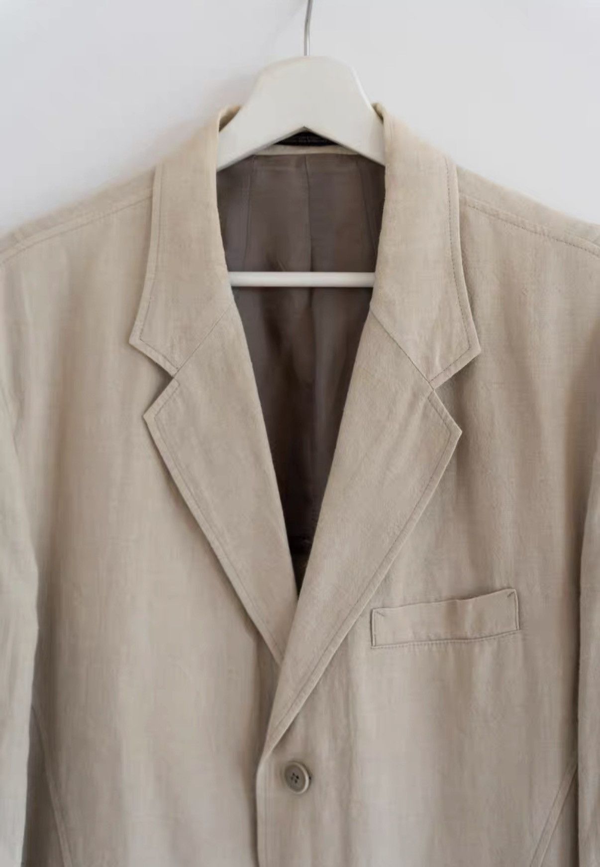 Yohji Yamamoto Beige Long Sleeve Light Jacket - XL Size US XL / EU 56 / 4 - 2 Thumbnail