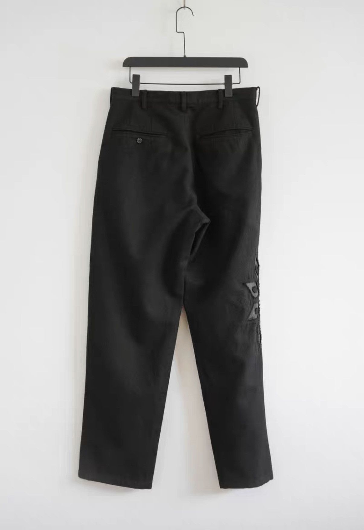 Yohji Yamamoto Black Casual Pants with Geometric Side Design Size 34 Size US 34 / EU 50 - 2 Thumbnail