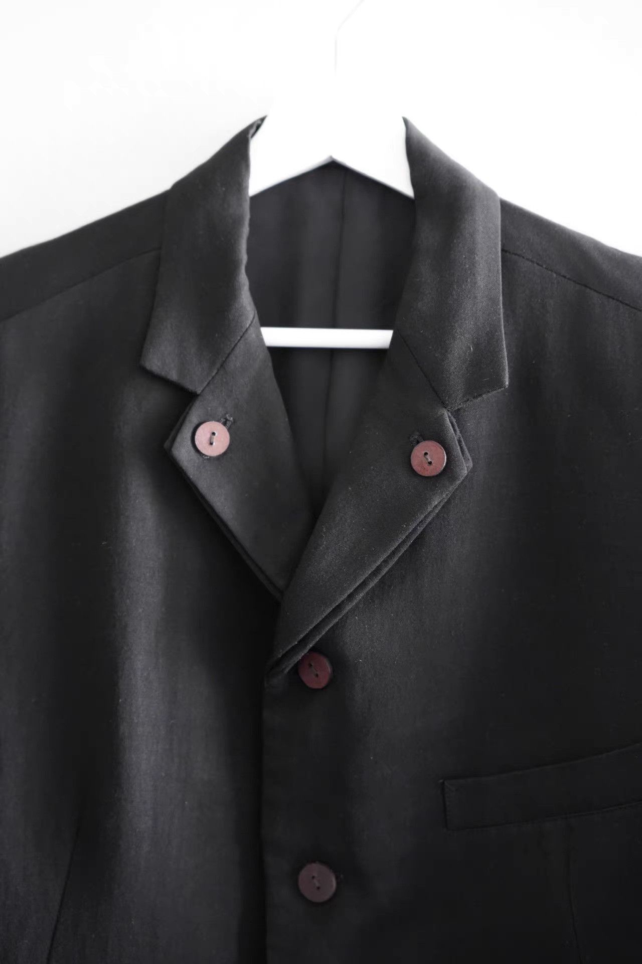 Yohji Yamamoto Black Button-Front Blazer - Size M Size US M / EU 48-50 / 2 - 2 Thumbnail