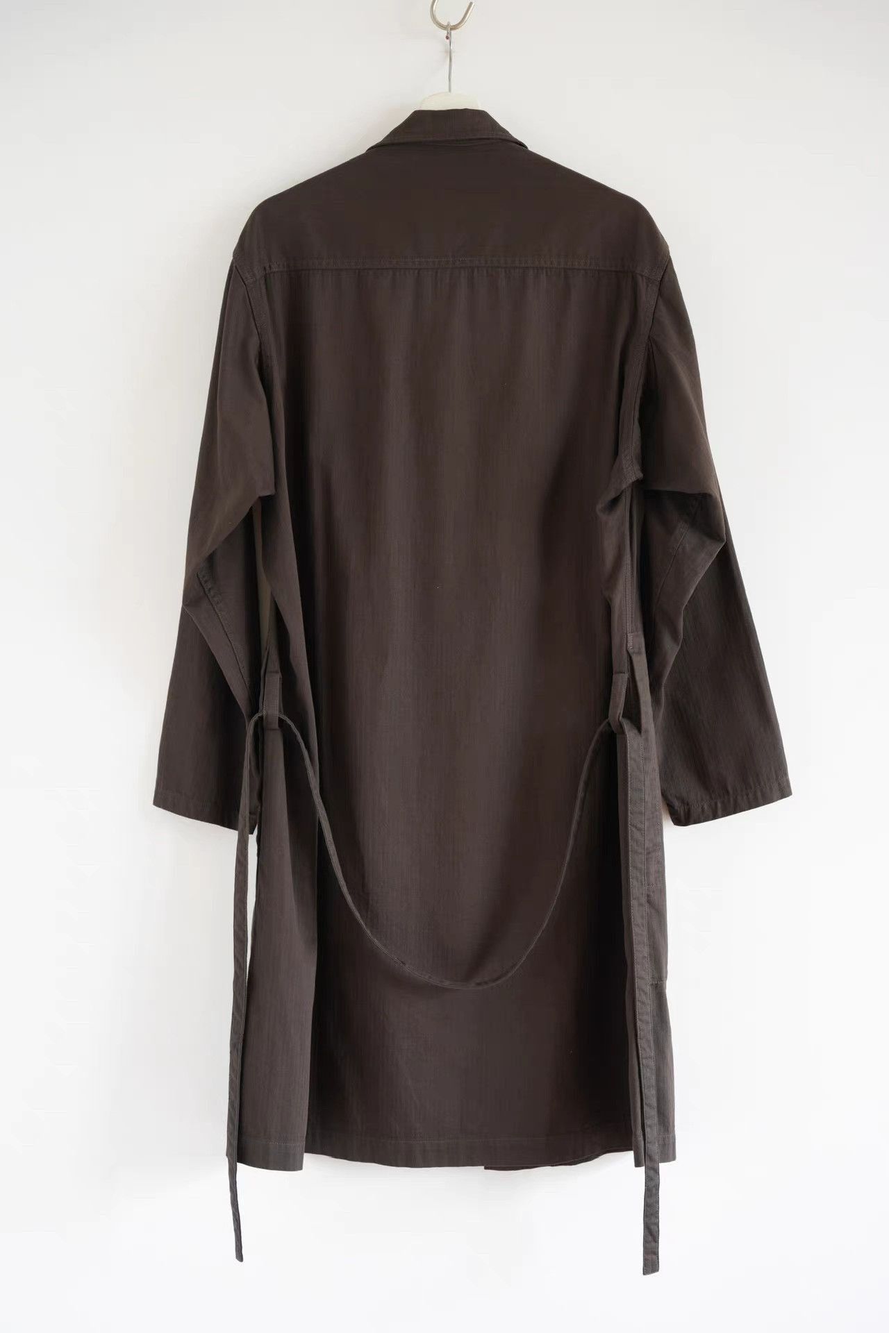 Yohji Yamamoto Brown Long Coat with Button Front and Pockets Size US M / EU 48-50 / 2 - 2 Thumbnail