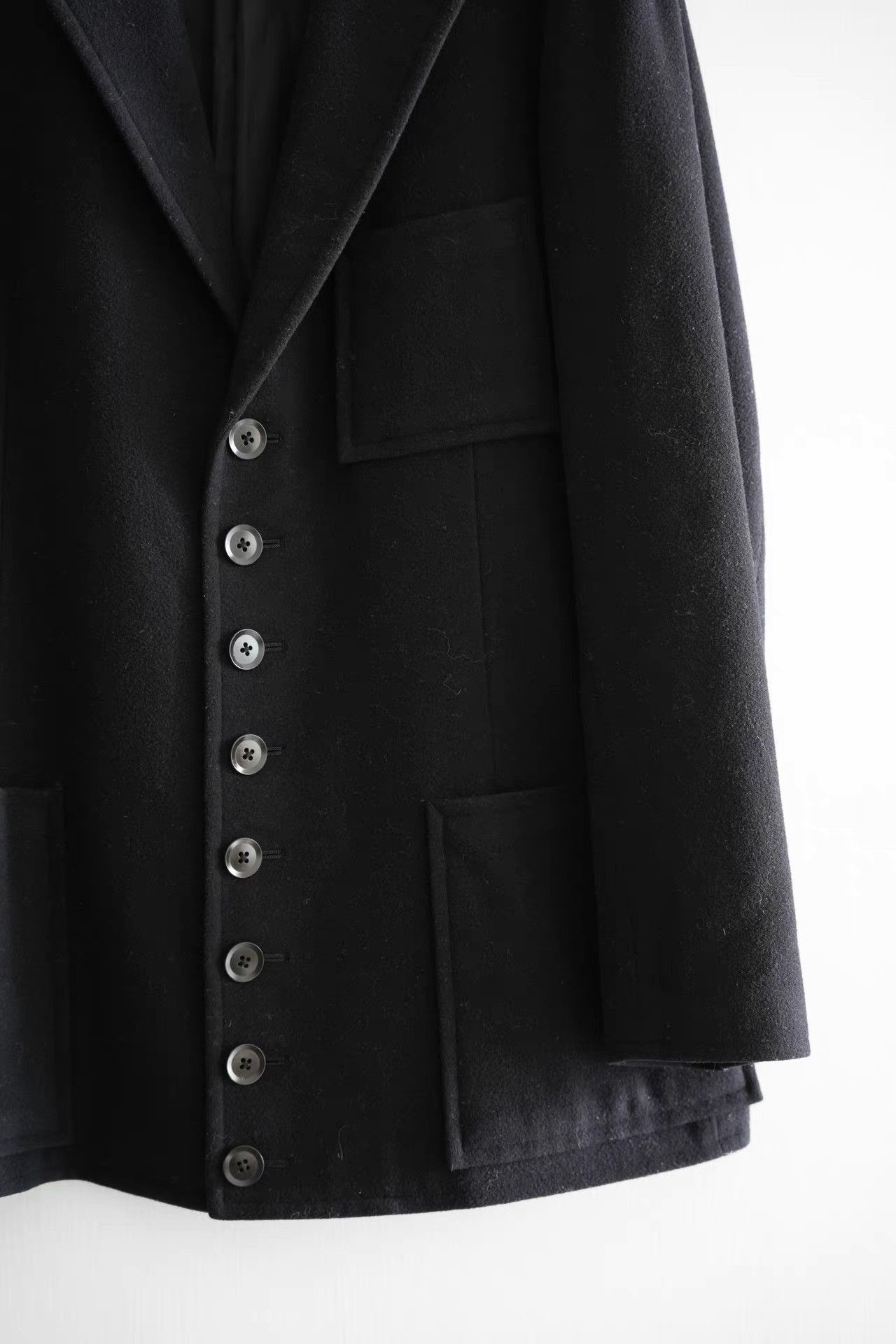 Yohji Yamamoto Black Longline Button-Front Coat Size US M / EU 48-50 / 2 - 3 Thumbnail