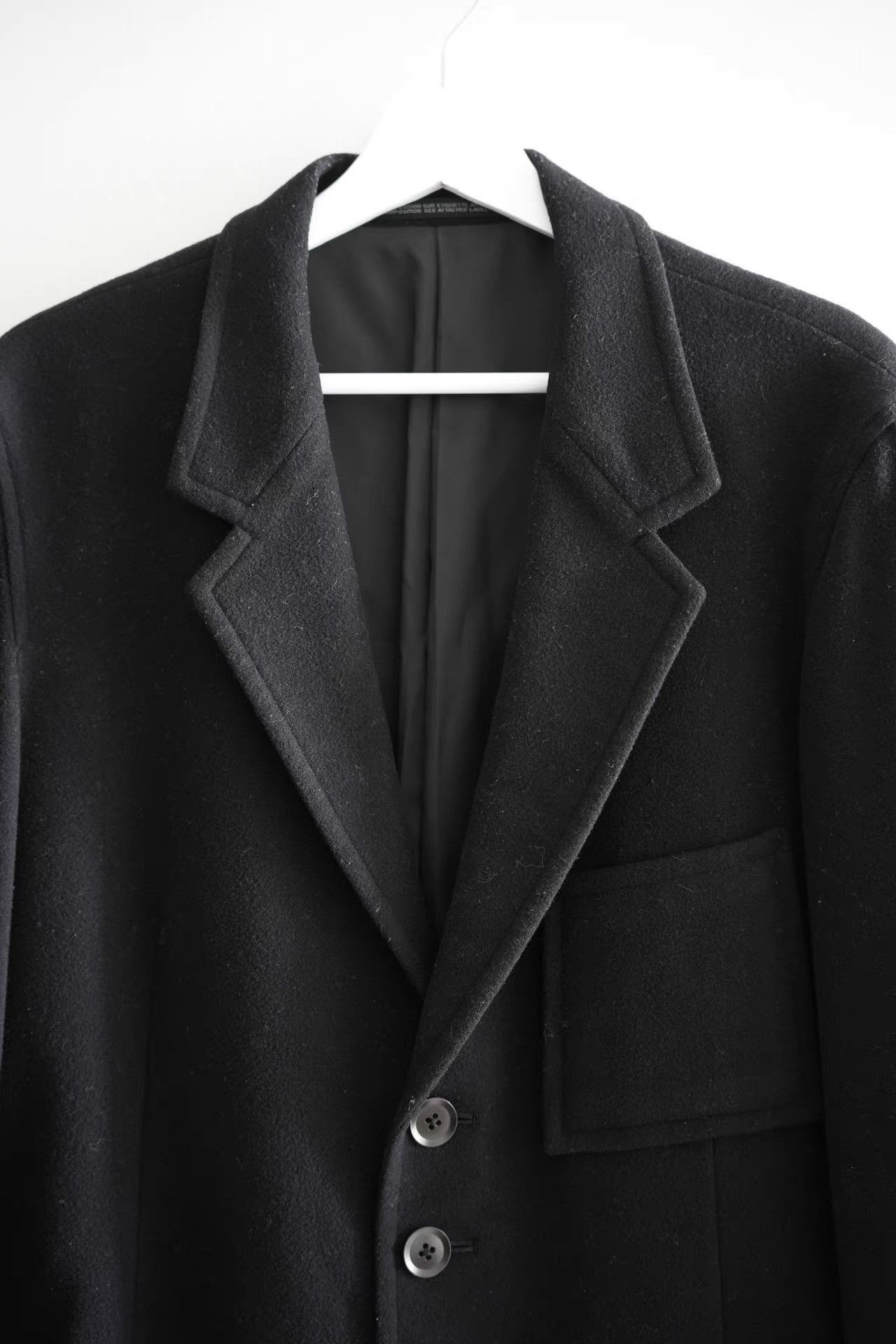 Yohji Yamamoto Black Longline Button-Front Coat Size US M / EU 48-50 / 2 - 2 Thumbnail