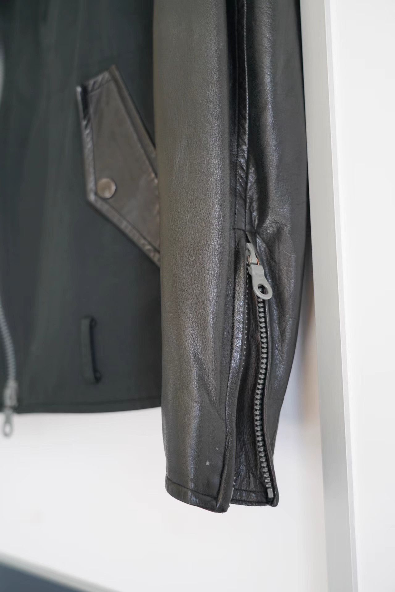 Yohji Yamamoto Black Leather Collar Zip-Up Jacket Size US S / EU 44-46 / 1 - 4 Thumbnail