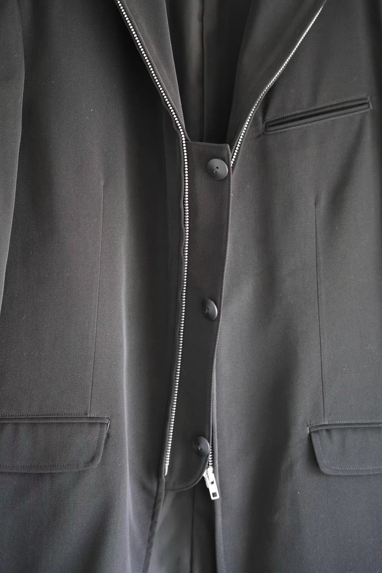Yohji Yamamoto Black Zip-Front Structured Jacket Size M Size US M / EU 48-50 / 2 - 3 Thumbnail