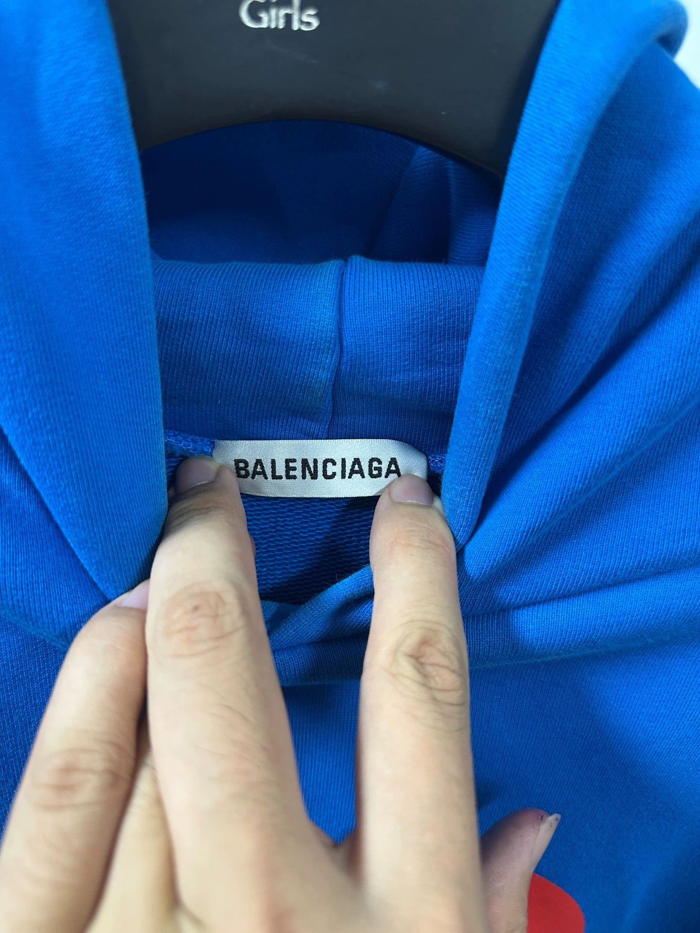 Balenciaga Blue Graphic Hoodie with Front Pocket Size US M / EU 48-50 / 2 - 3 Thumbnail