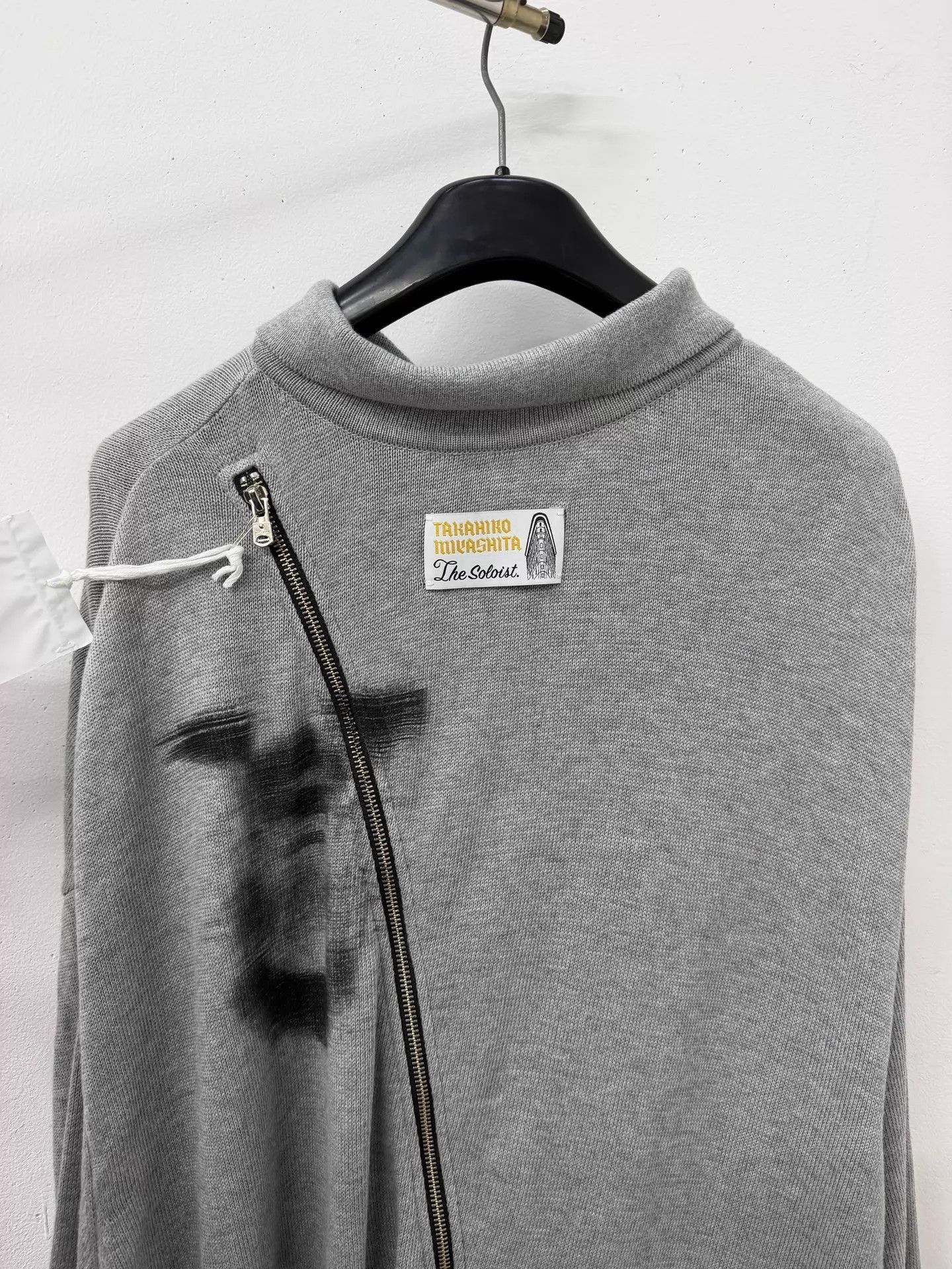 Takahiromiyashita The Soloist. Gray Long Sleeve Polo with Text Print Size US S / EU 44-46 / 1 - 3 Thumbnail