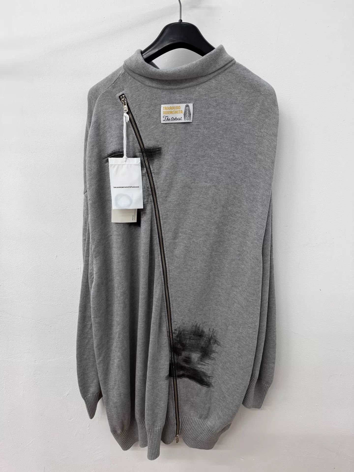 Takahiromiyashita The Soloist. Gray Long Sleeve Polo with Text Print Size US S / EU 44-46 / 1 - 2 Thumbnail