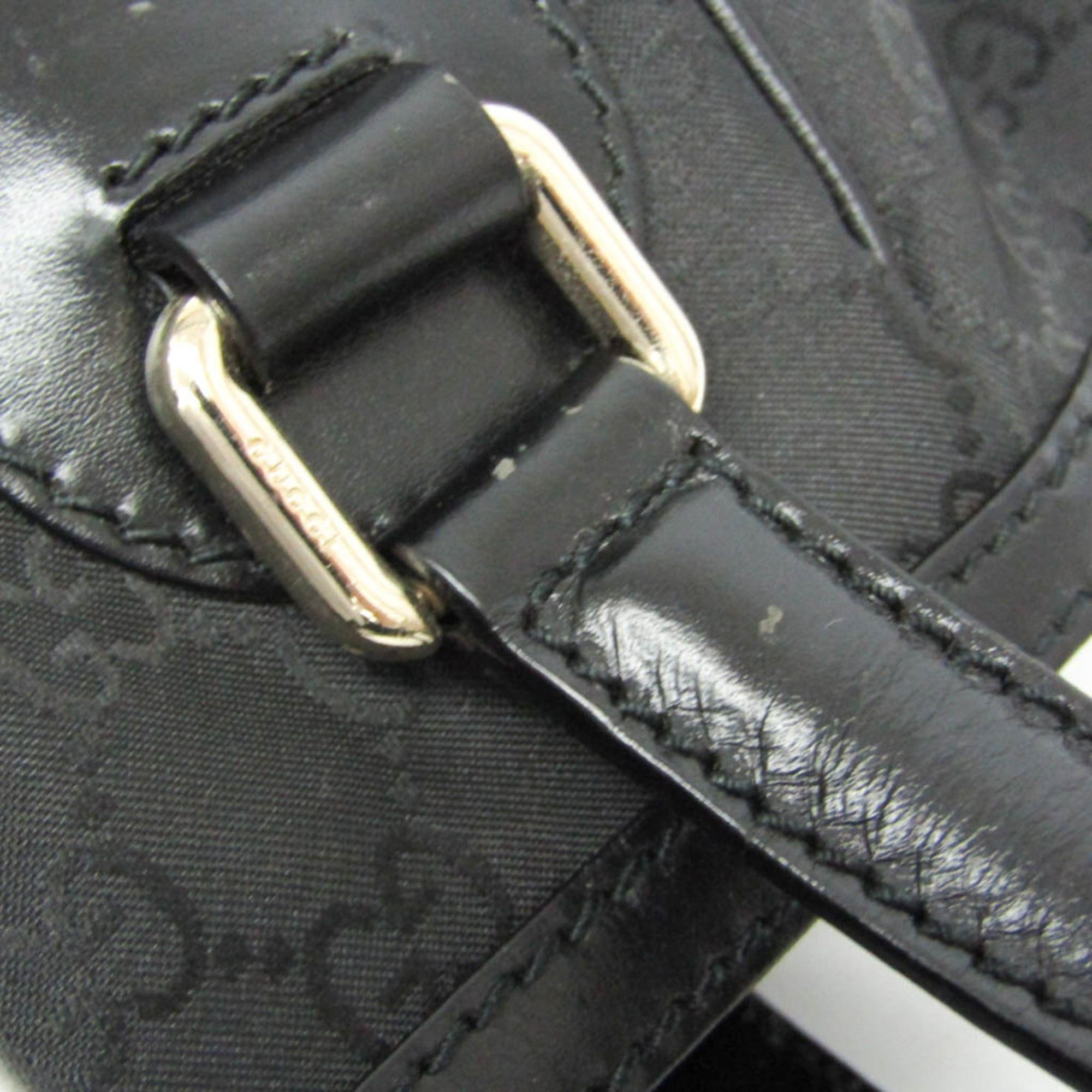 Gucci Gucci 257290 Women's Nylon,Leather Tote Bag Black Size ONE SIZE - 14 Thumbnail