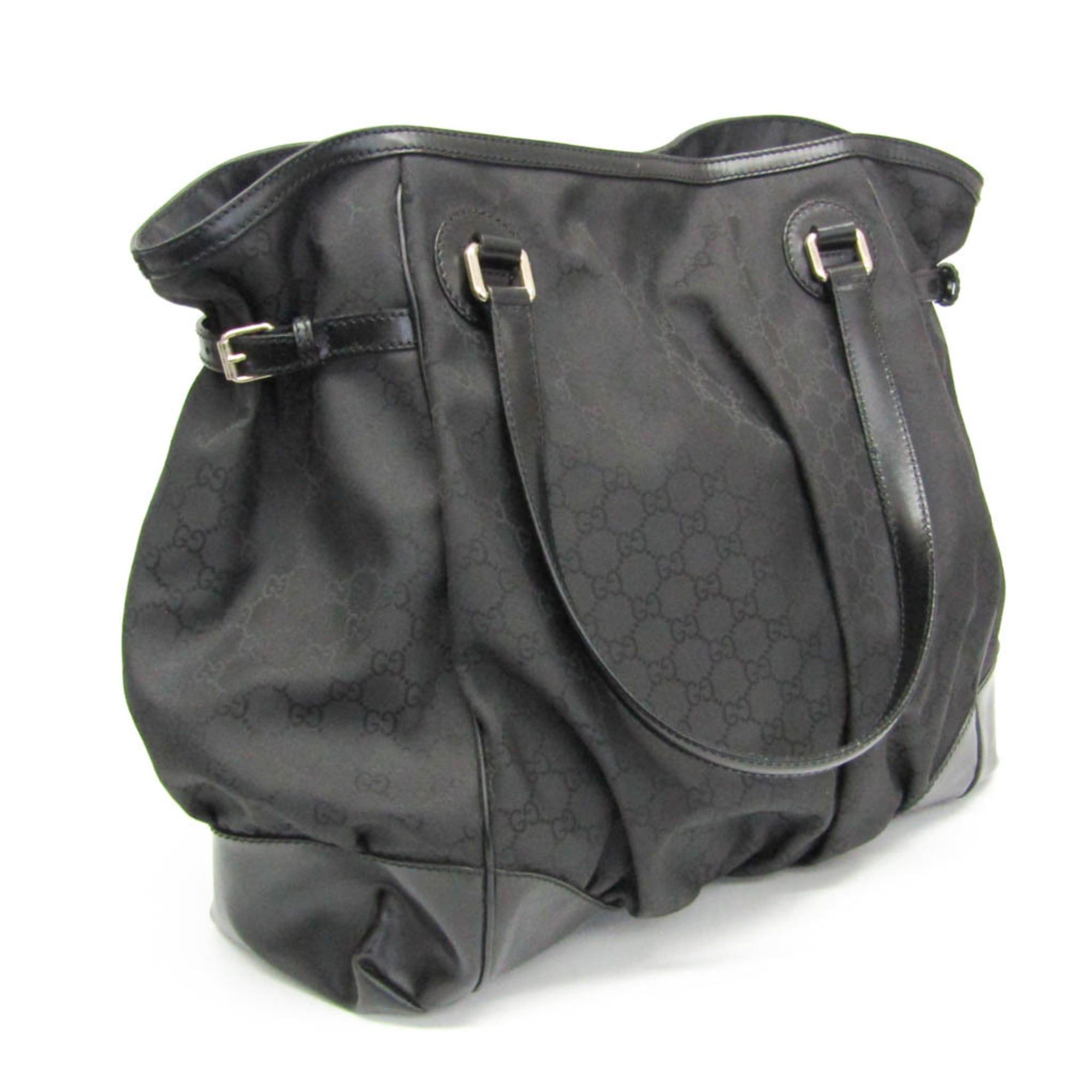 Gucci Gucci 257290 Women's Nylon,Leather Tote Bag Black Size ONE SIZE - 10 Thumbnail