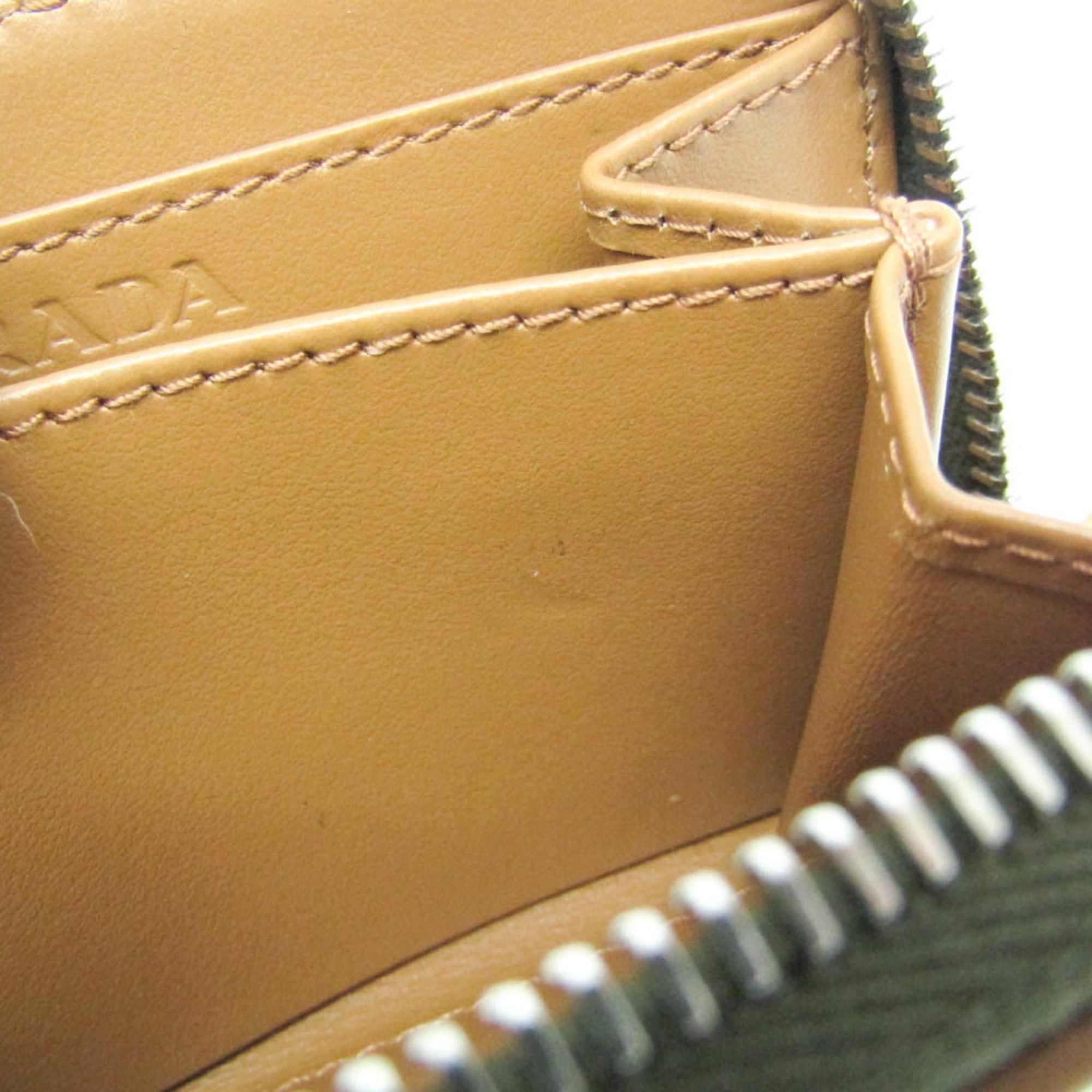 Prada Prada RE-NYLON Coin Card Holder 2MR039 Men,Women Nylon,Leather Coin Purse/coin Case Khaki,Light Brown Size ONE SIZE - 9 Thumbnail
