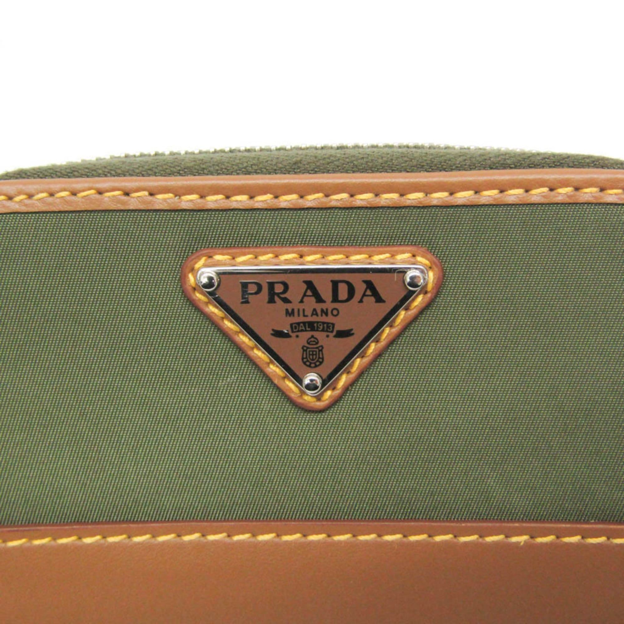 Prada Prada RE-NYLON Coin Card Holder 2MR039 Men,Women Nylon,Leather Coin Purse/coin Case Khaki,Light Brown Size ONE SIZE - 8 Thumbnail