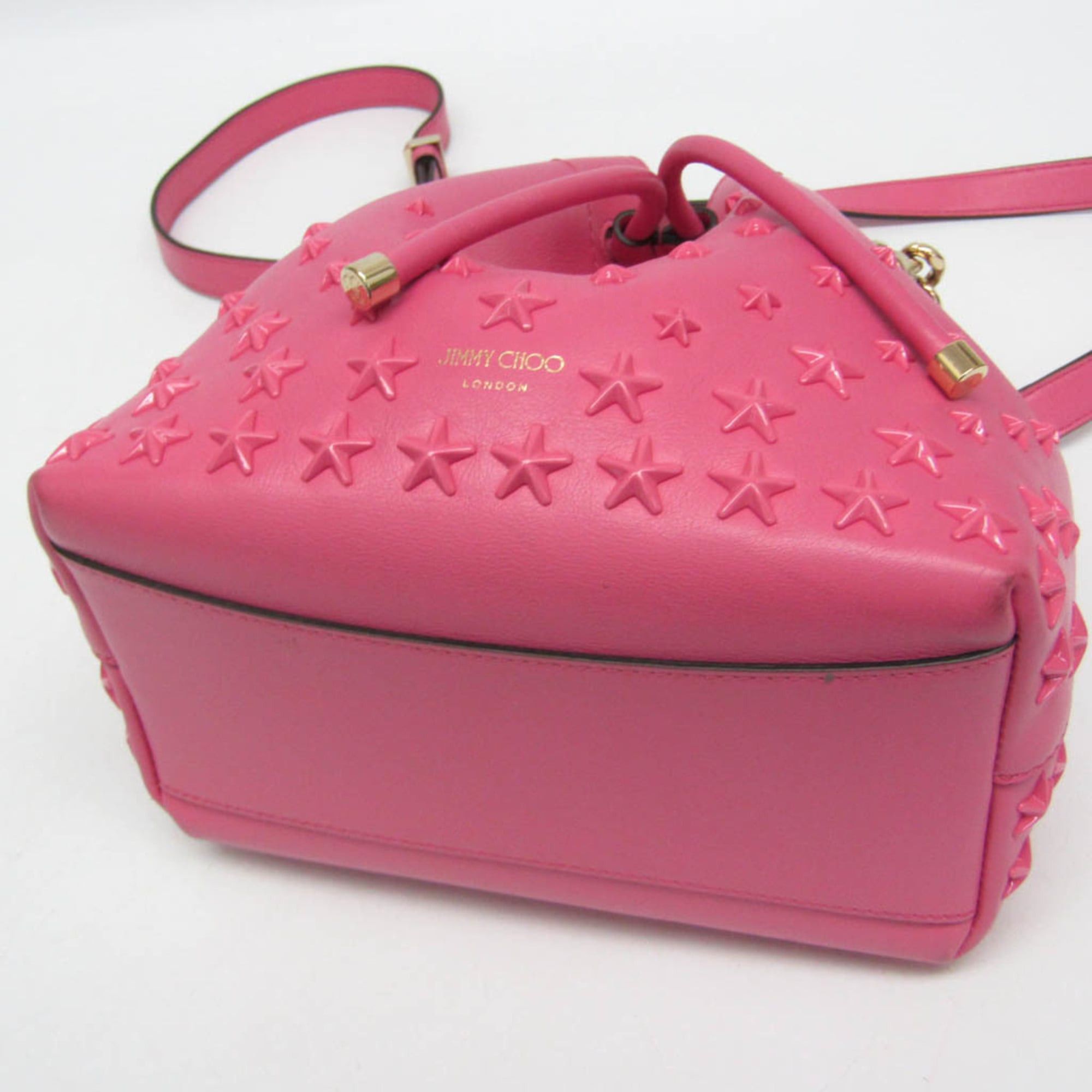 Jimmy Choo Jimmy Choo Bonbon Bucket Bag Women's Leather Studded Handbag,Shoulder Bag Pink Size ONE SIZE - 5 Thumbnail
