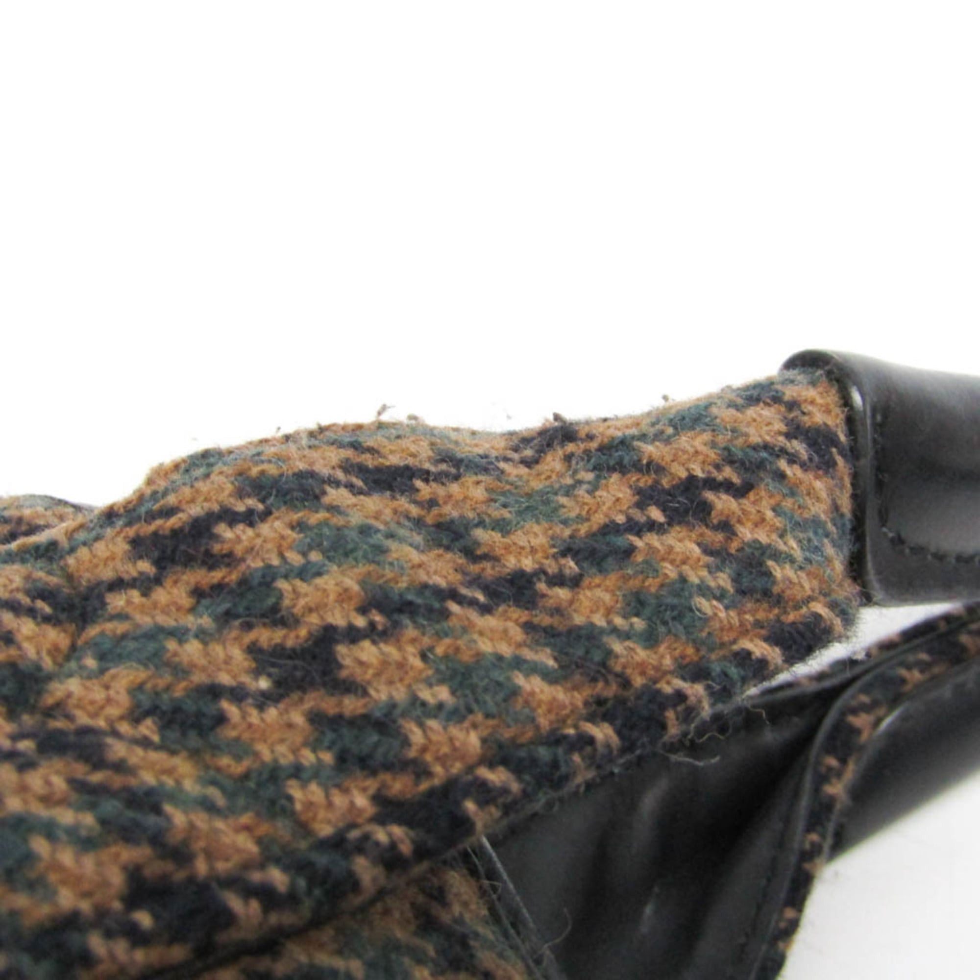 Balenciaga Balenciaga Navy Cabas S 339933 Women,Men Wool,Leather Handbag Brown,Green Size ONE SIZE - 8 Thumbnail