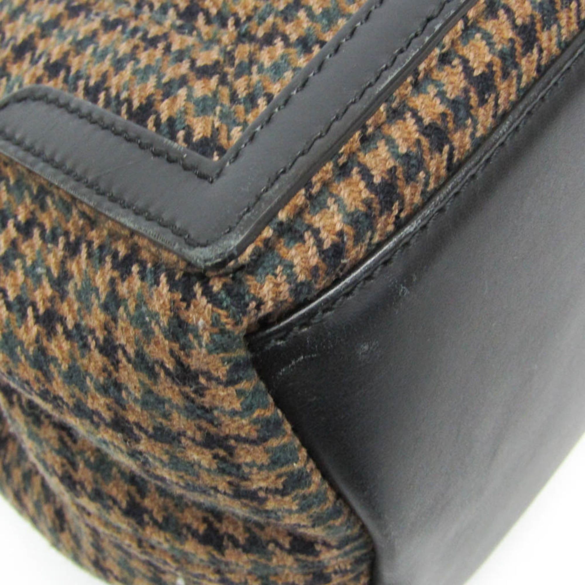 Balenciaga Balenciaga Navy Cabas S 339933 Women,Men Wool,Leather Handbag Brown,Green Size ONE SIZE - 4 Thumbnail
