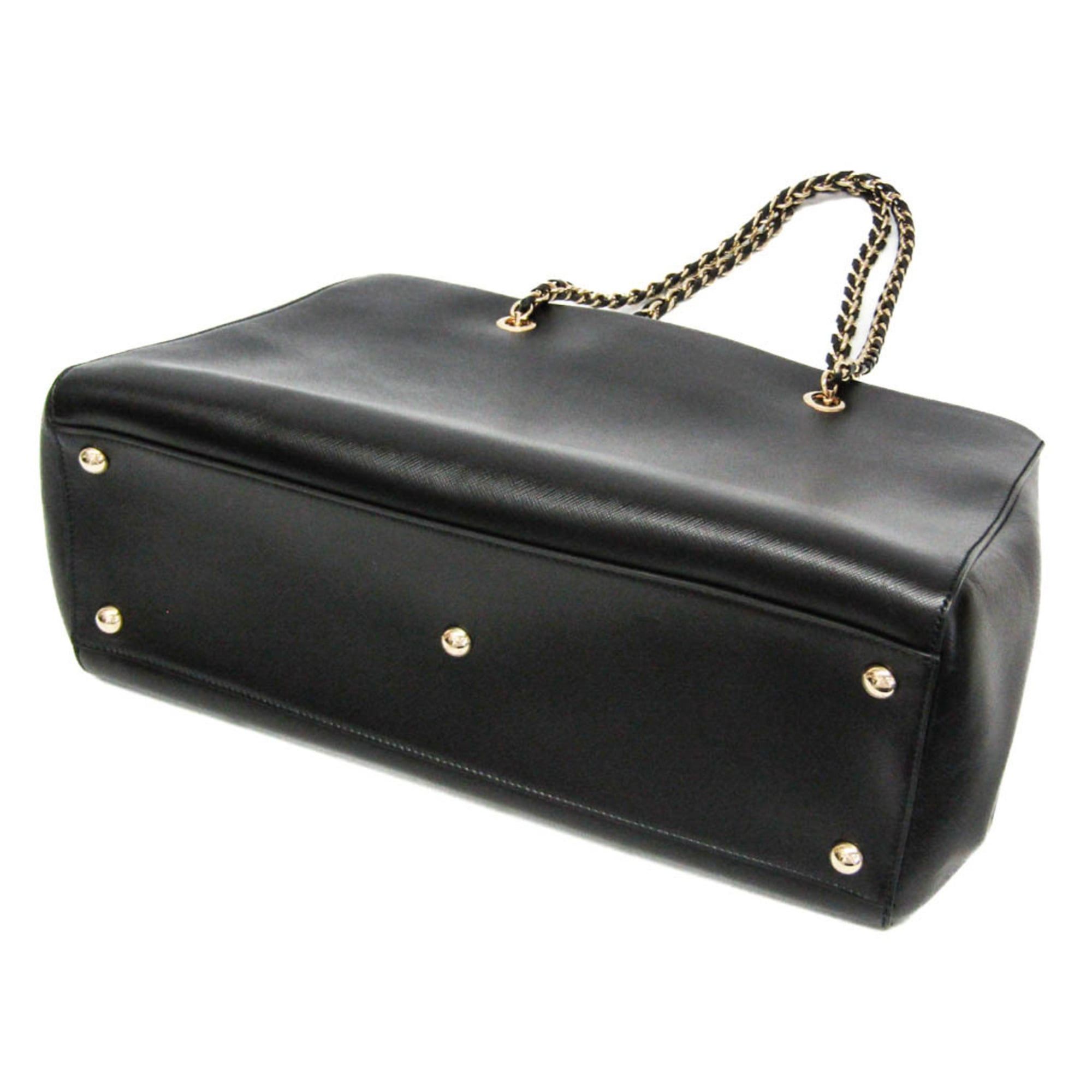 Salvatore Ferragamo Salvatore Ferragamo Vara Chain Shoulder Tote GF-21 F561 Women's Leather Tote Bag Black Size ONE SIZE - 3 Thumbnail