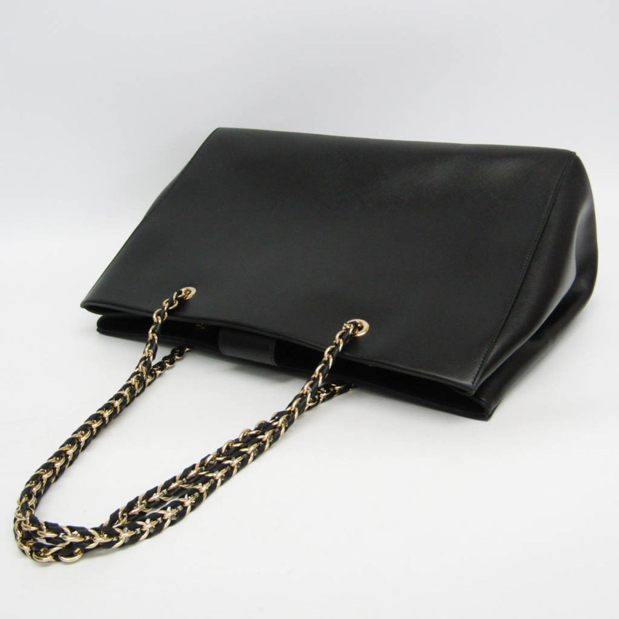 Salvatore Ferragamo Salvatore Ferragamo Vara Chain Shoulder Tote GF-21 F561 Women's Leather Tote Bag Black Size ONE SIZE - 7 Thumbnail