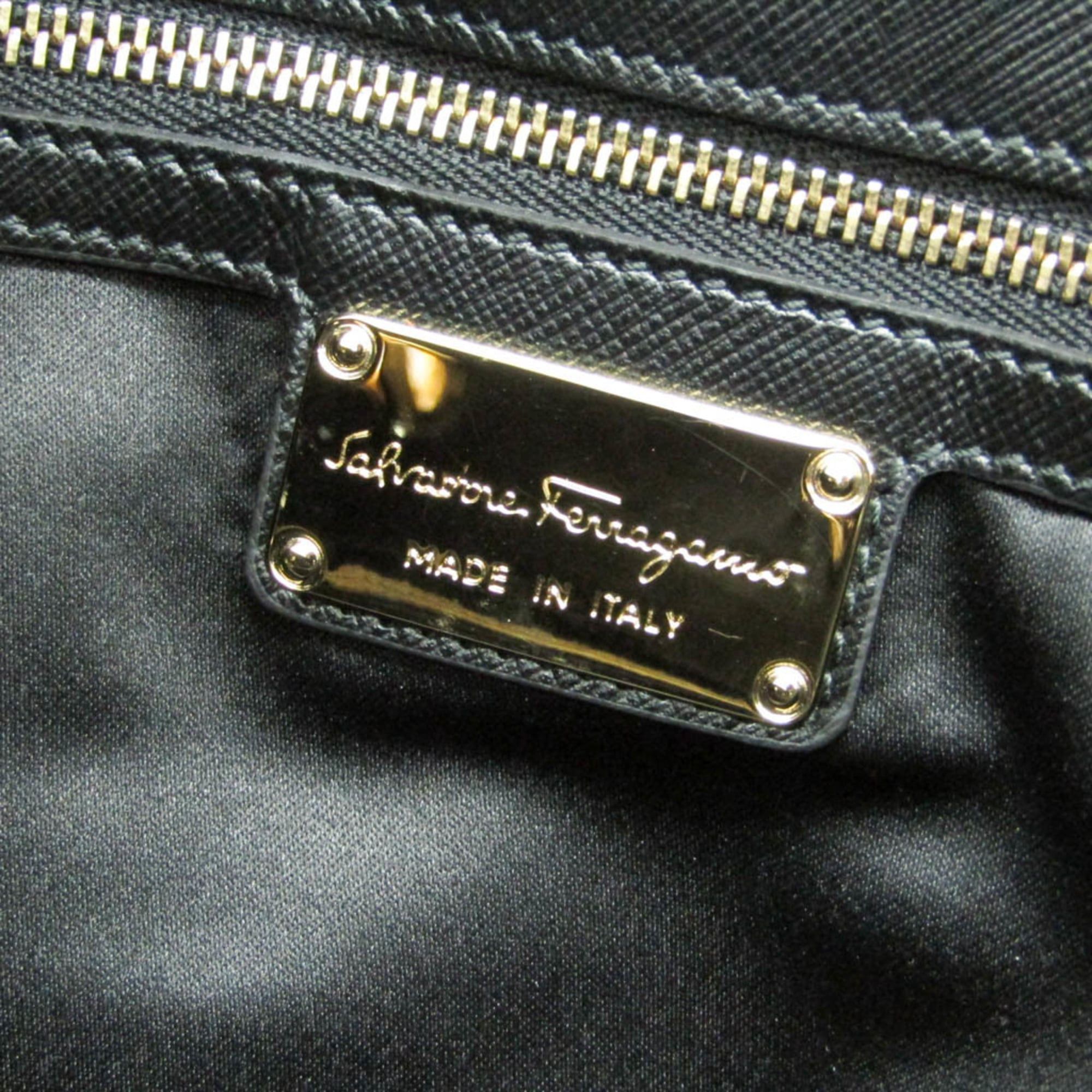 Salvatore Ferragamo Salvatore Ferragamo Vara Chain Shoulder Tote GF-21 F561 Women's Leather Tote Bag Black Size ONE SIZE - 10 Thumbnail