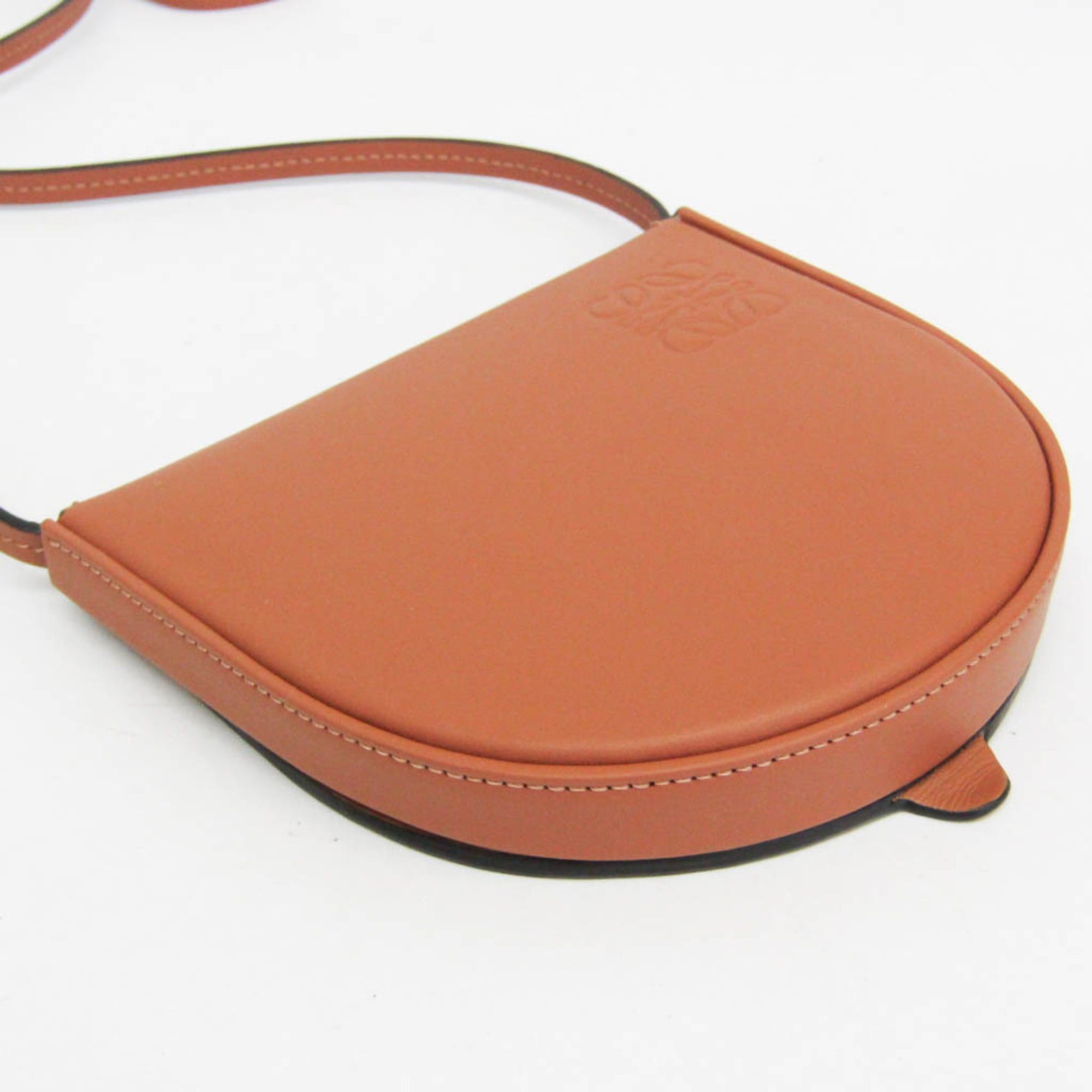Loewe Loewe HEEL POUCH SMALL Women's Leather Shoulder Bag Brown Size ONE SIZE - 9 Thumbnail