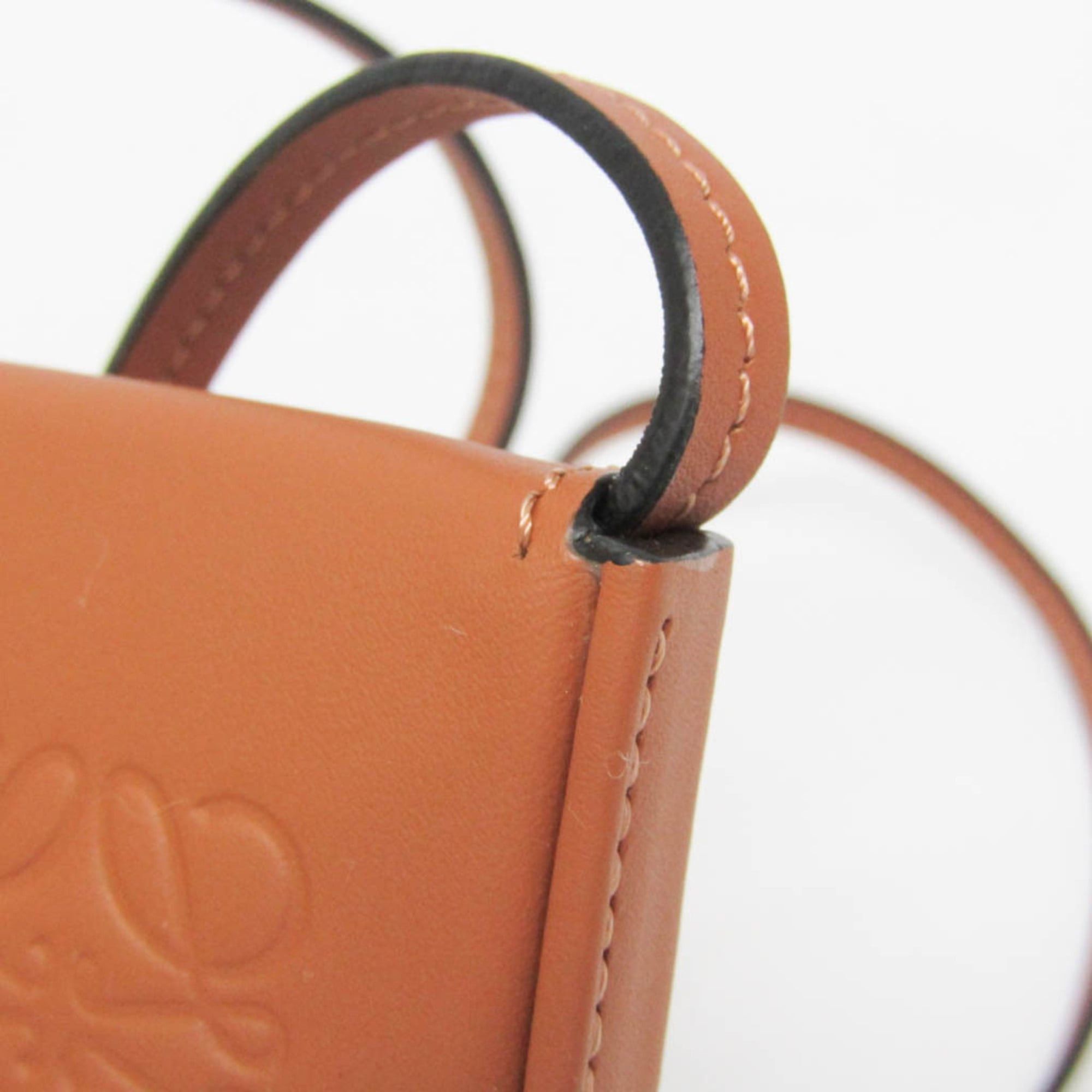 Loewe Loewe HEEL POUCH SMALL Women's Leather Shoulder Bag Brown Size ONE SIZE - 10 Thumbnail