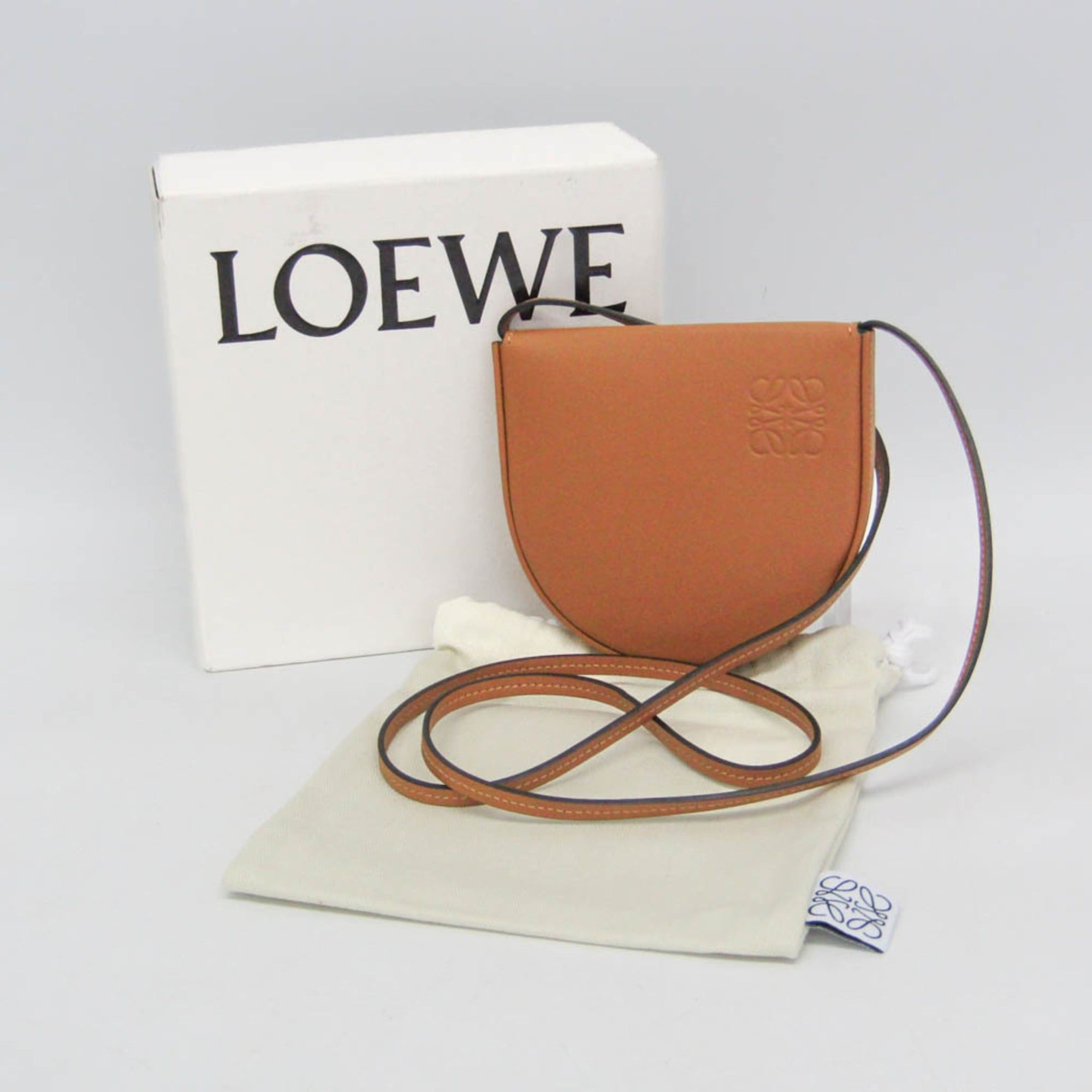 Loewe Loewe HEEL POUCH SMALL Women's Leather Shoulder Bag Brown Size ONE SIZE - 2 Thumbnail