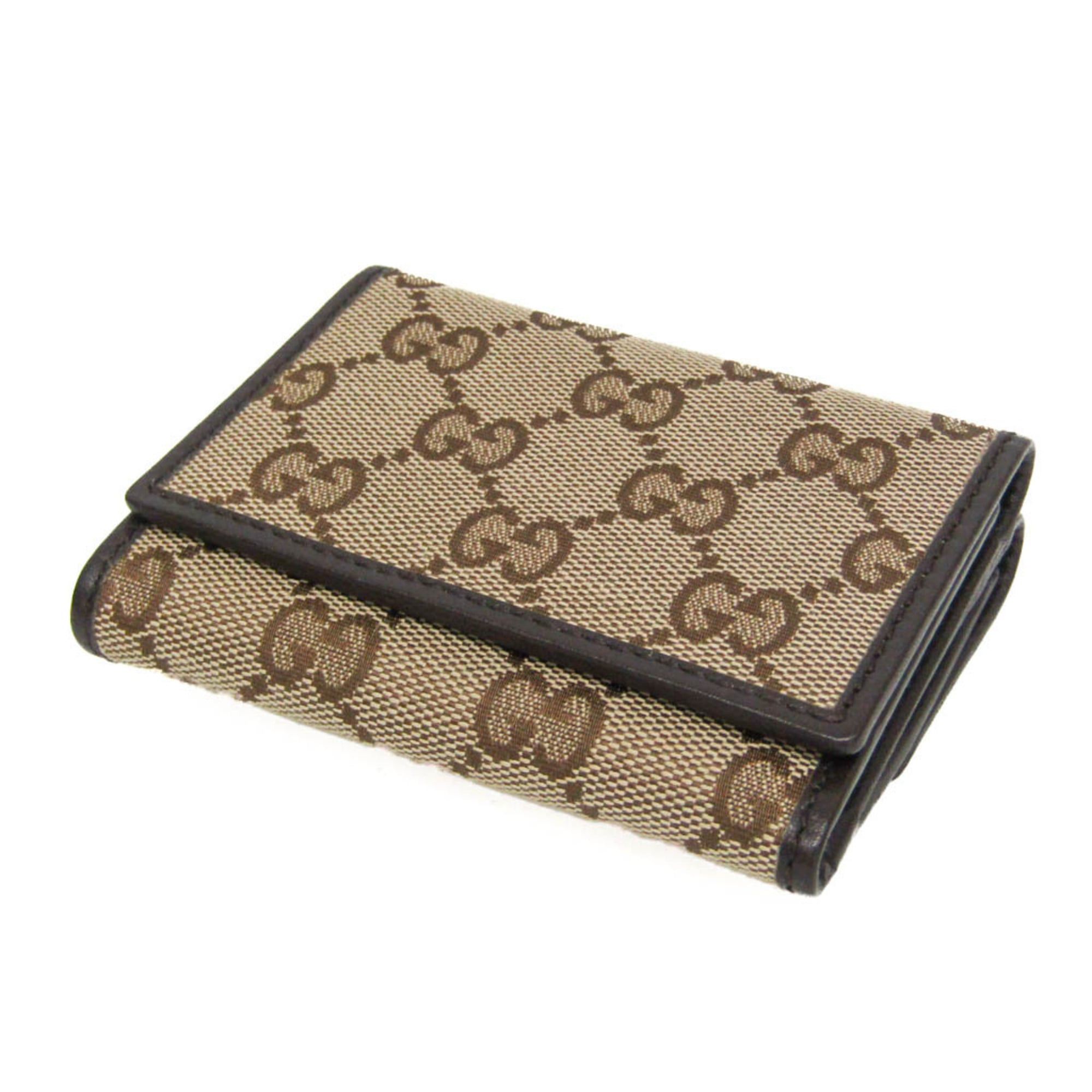 Gucci Gucci 261502 Women's GG Canvas,Leather Wallet (tri-fold) Beige,Brown Size ONE SIZE - 3 Thumbnail