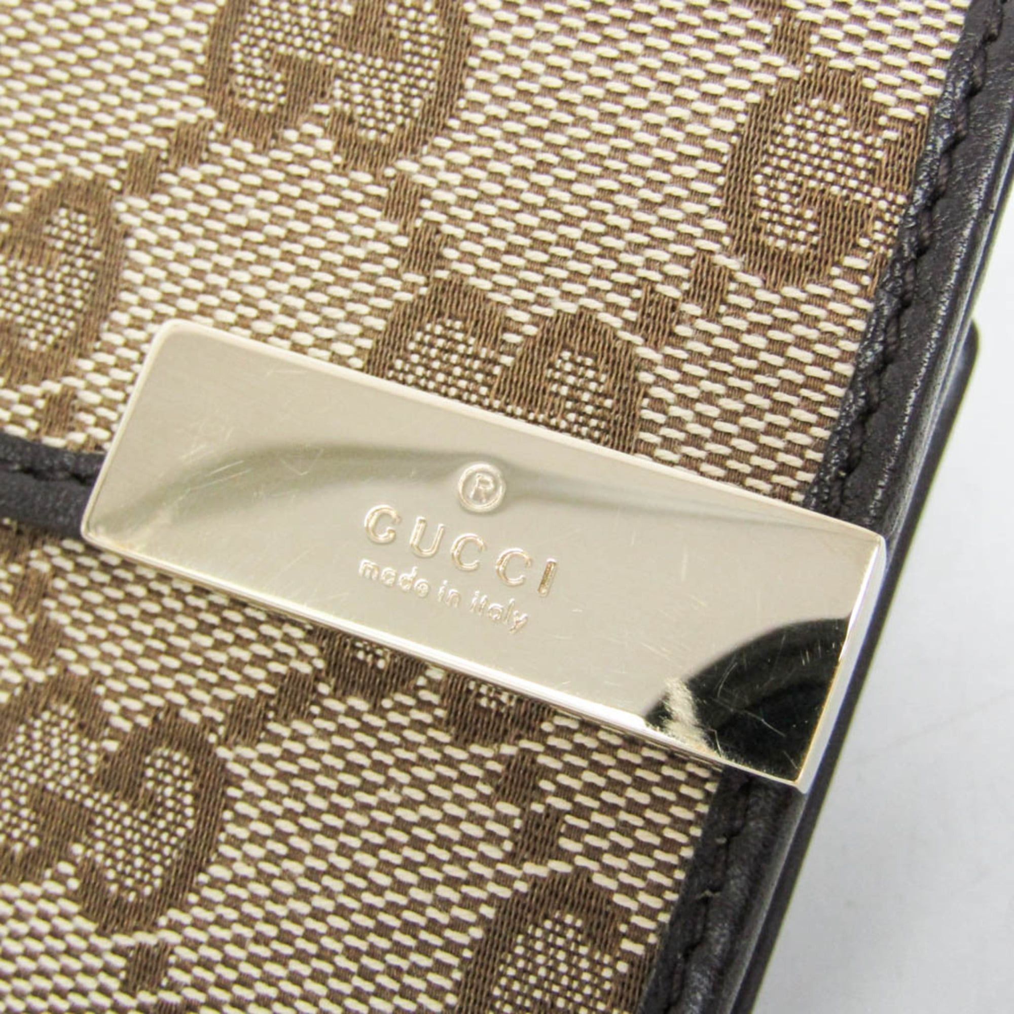 Gucci Gucci 261502 Women's GG Canvas,Leather Wallet (tri-fold) Beige,Brown Size ONE SIZE - 11 Thumbnail