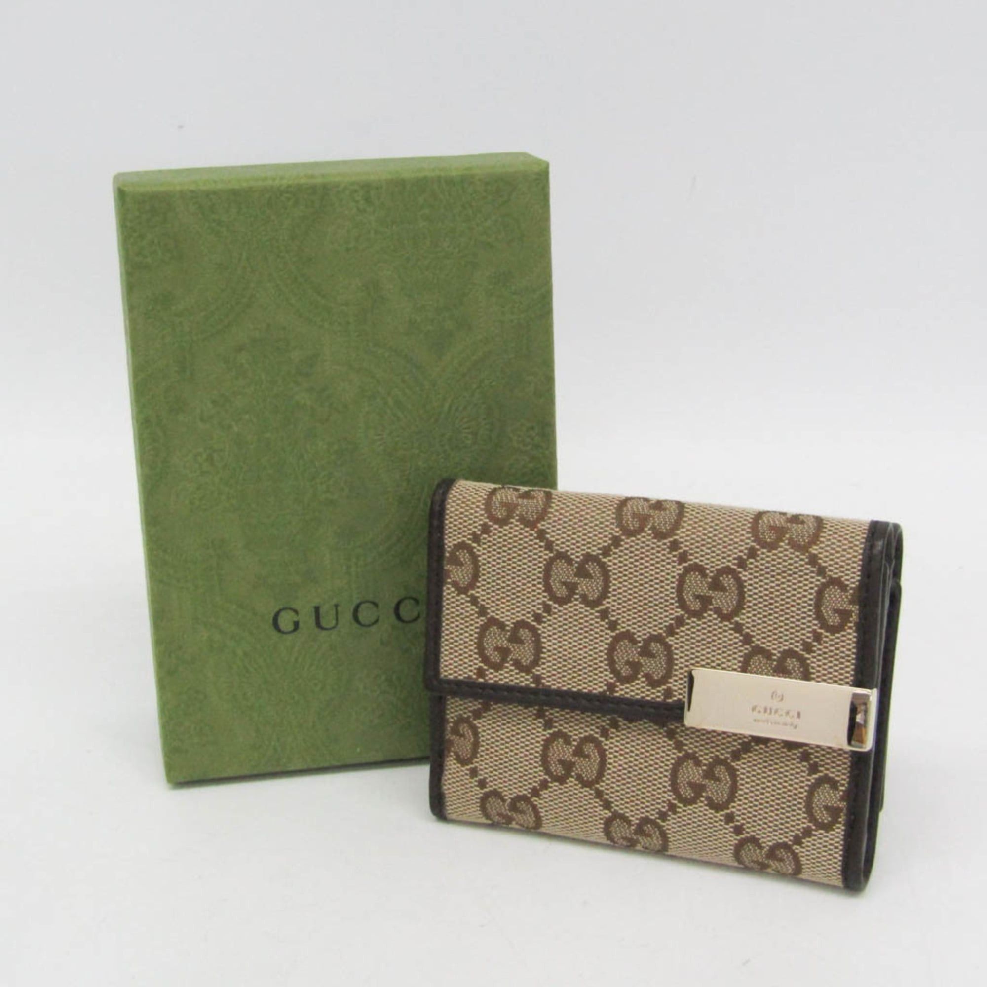 Gucci Gucci 261502 Women's GG Canvas,Leather Wallet (tri-fold) Beige,Brown Size ONE SIZE - 2 Thumbnail