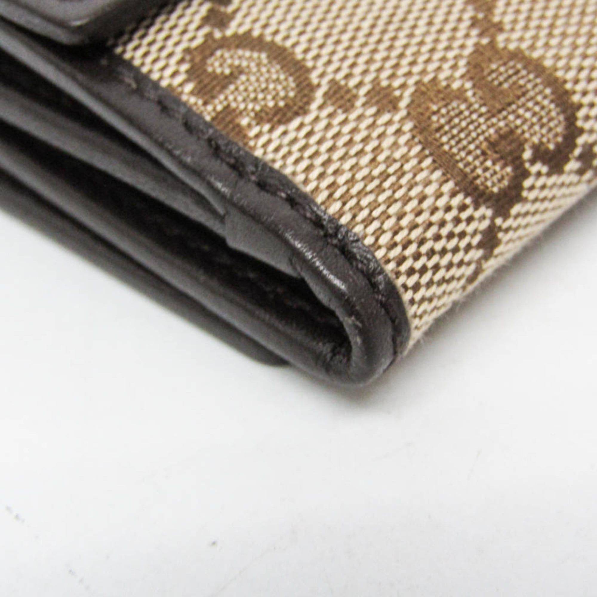 Gucci Gucci 261502 Women's GG Canvas,Leather Wallet (tri-fold) Beige,Brown Size ONE SIZE - 7 Thumbnail