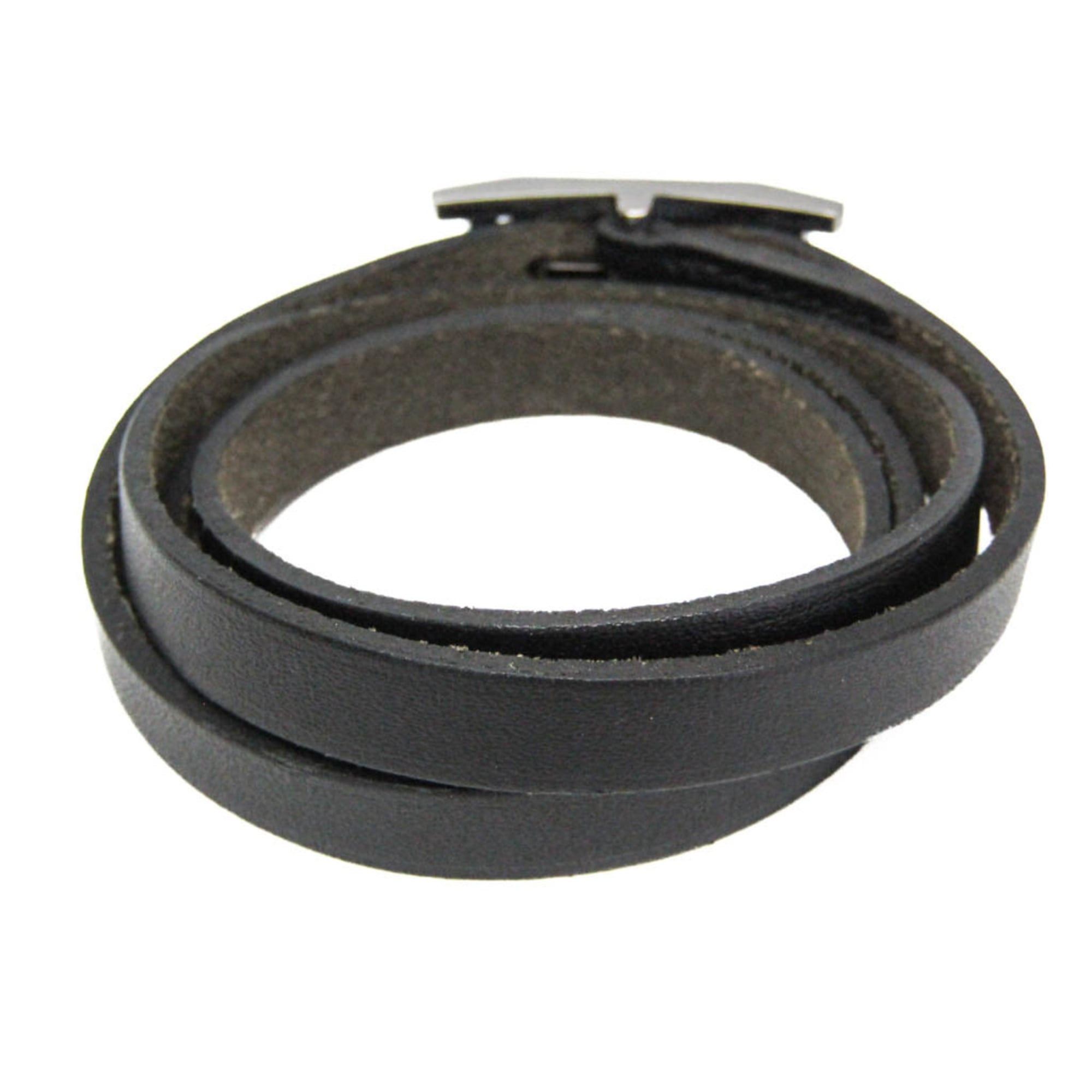 Hermes Hermes Hapi III Choker Leather,Metal Bangle Silver,Black Size ONE SIZE - 3 Thumbnail