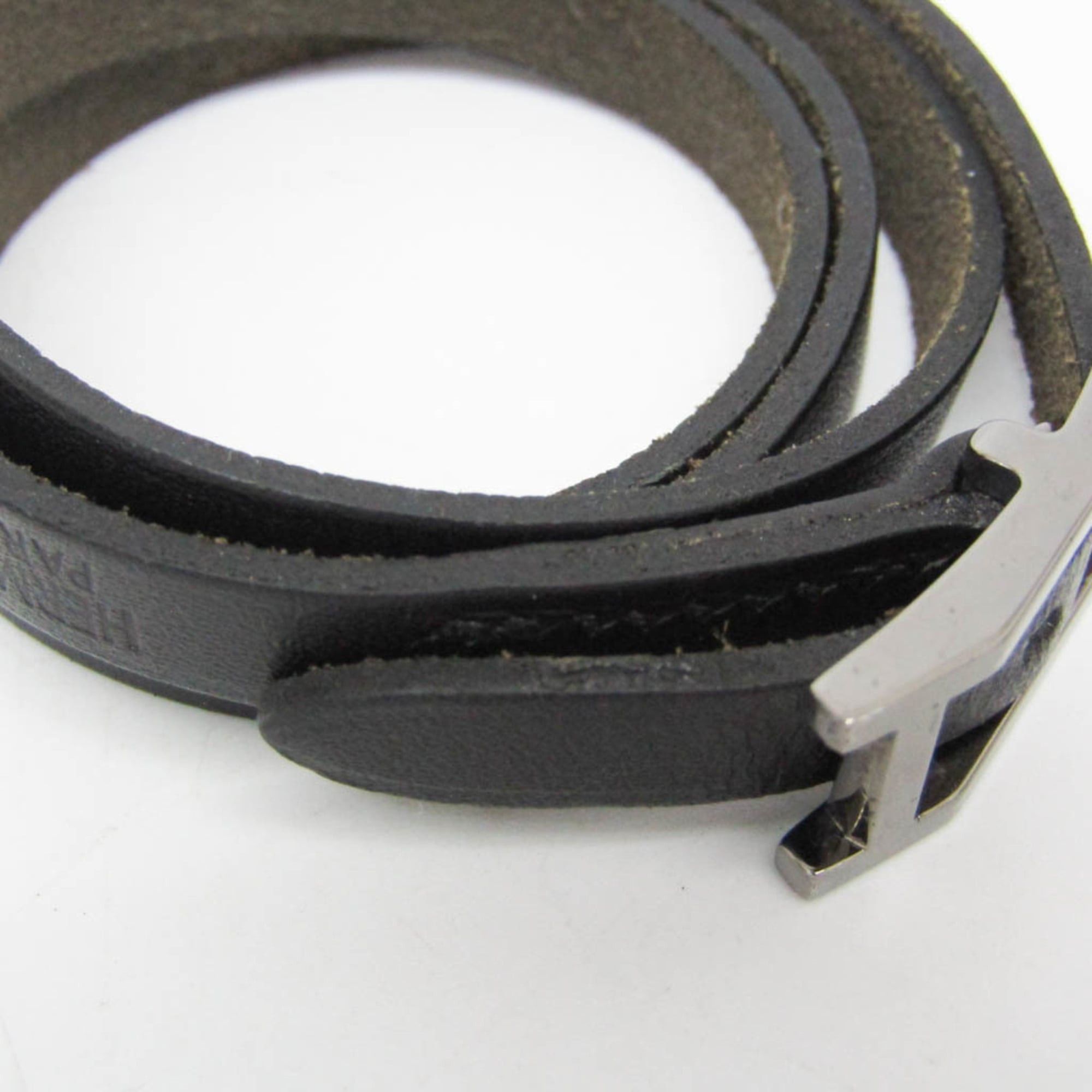 Hermes Hermes Hapi III Choker Leather,Metal Bangle Silver,Black Size ONE SIZE - 7 Thumbnail