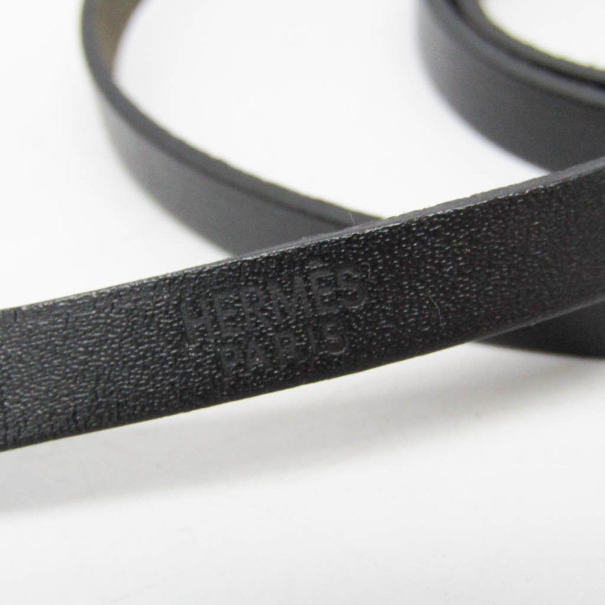 Hermes Hermes Hapi III Choker Leather,Metal Bangle Silver,Black Size ONE SIZE - 11 Thumbnail