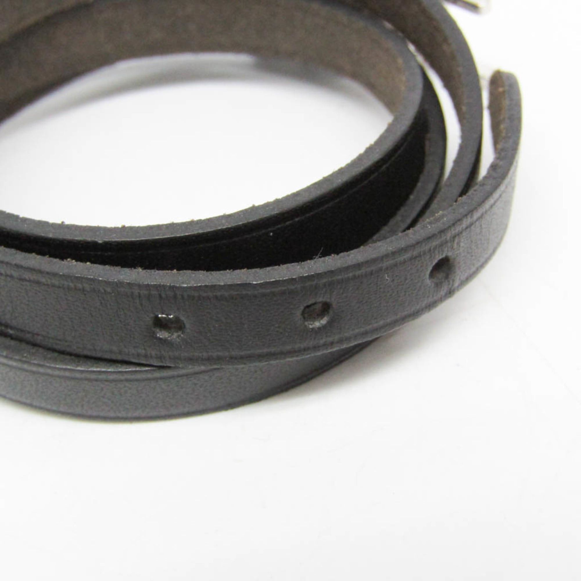 Hermes Hermes Hapi III Choker Leather,Metal Bangle Silver,Black Size ONE SIZE - 8 Thumbnail