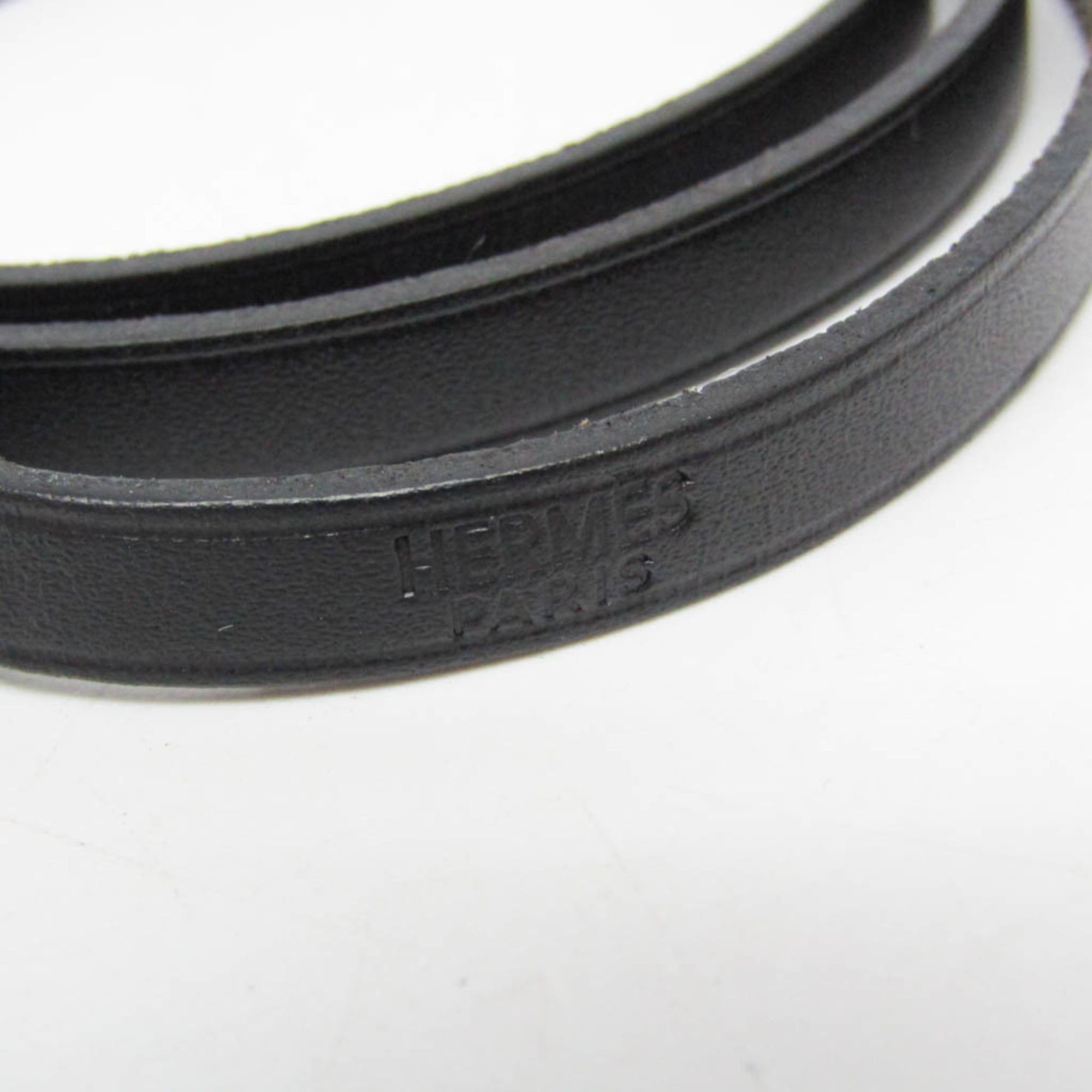 Hermes Hermes Hapi III Choker Leather,Metal Bangle Silver,Black Size ONE SIZE - 9 Thumbnail