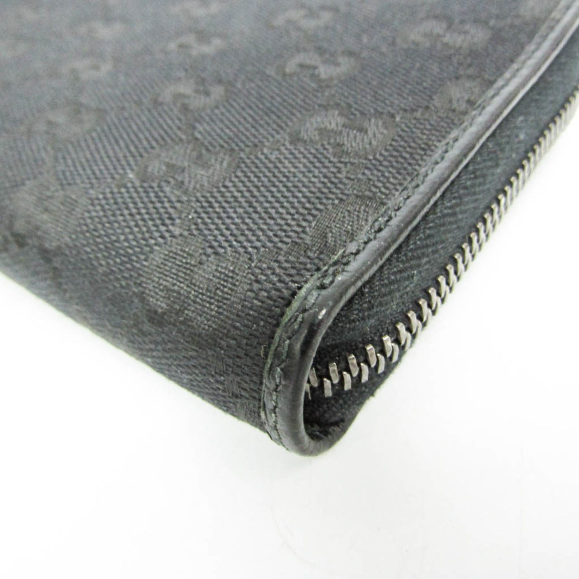 Gucci Gucci 307980 Women,Men GG Canvas,Leather Long Wallet (bi-fold) Black Size ONE SIZE - 6 Thumbnail